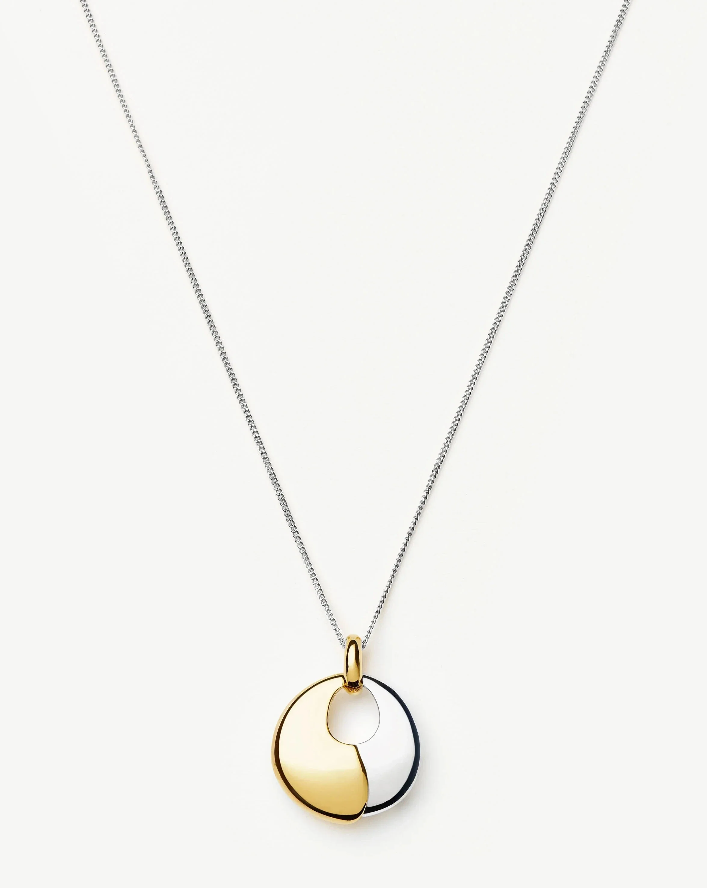 Sculptural Pebble Pendant Necklace Set | Mixed Metal - Image 5