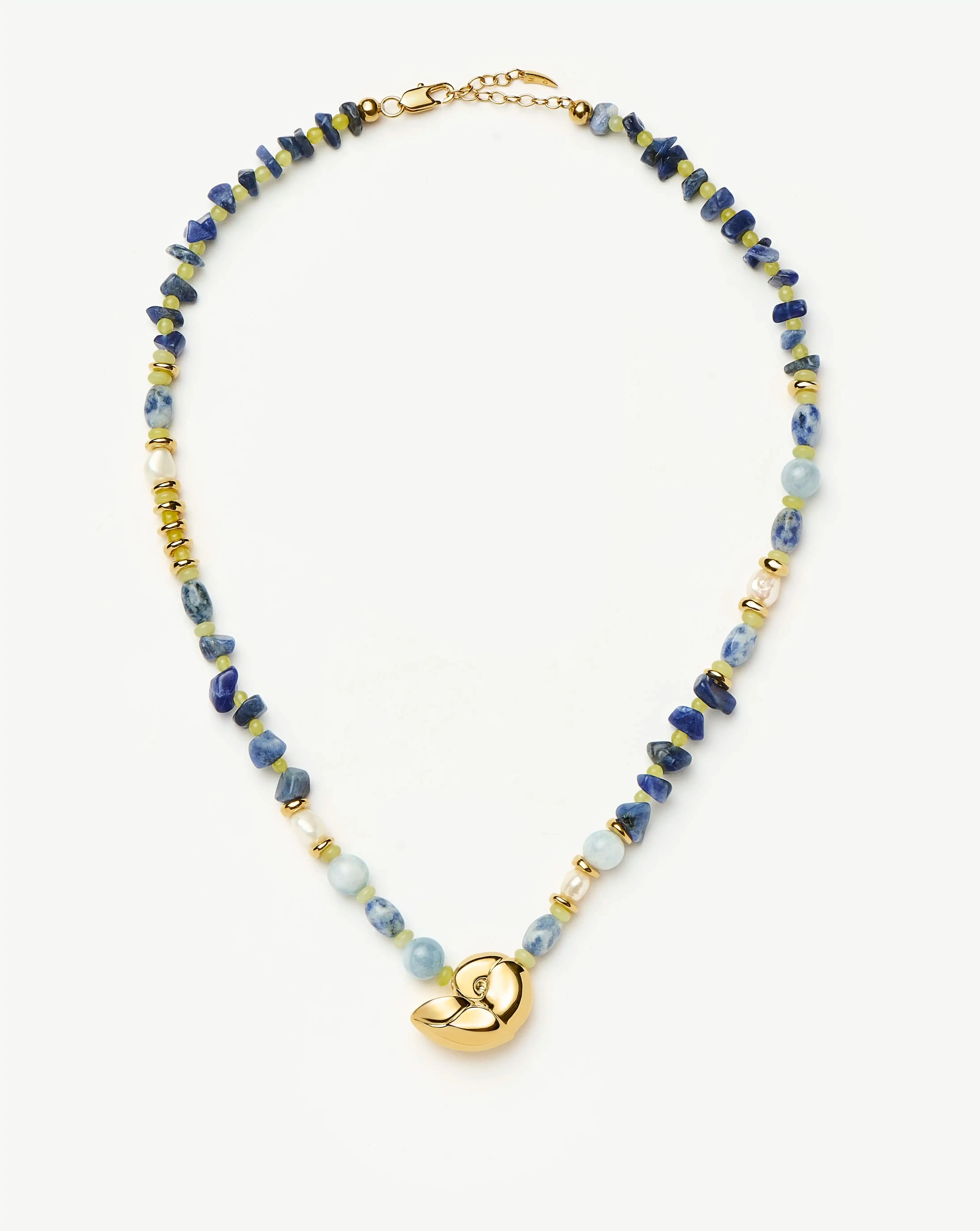 Shell Statement Multi Beaded Necklace | 18ct Gold Plated/Multi Gemstone - Image 5