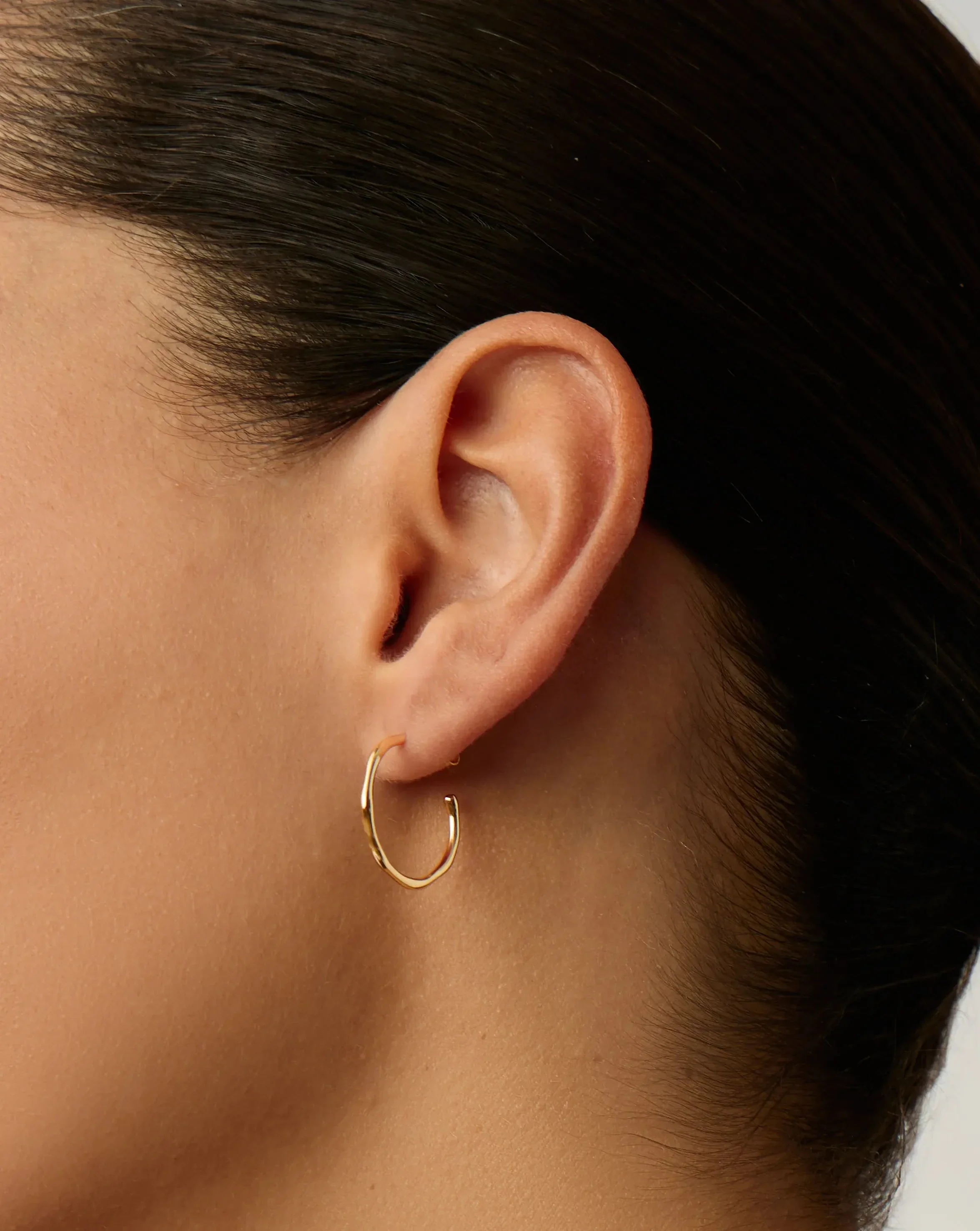 Small Molten Hoop Earrings - Image 2