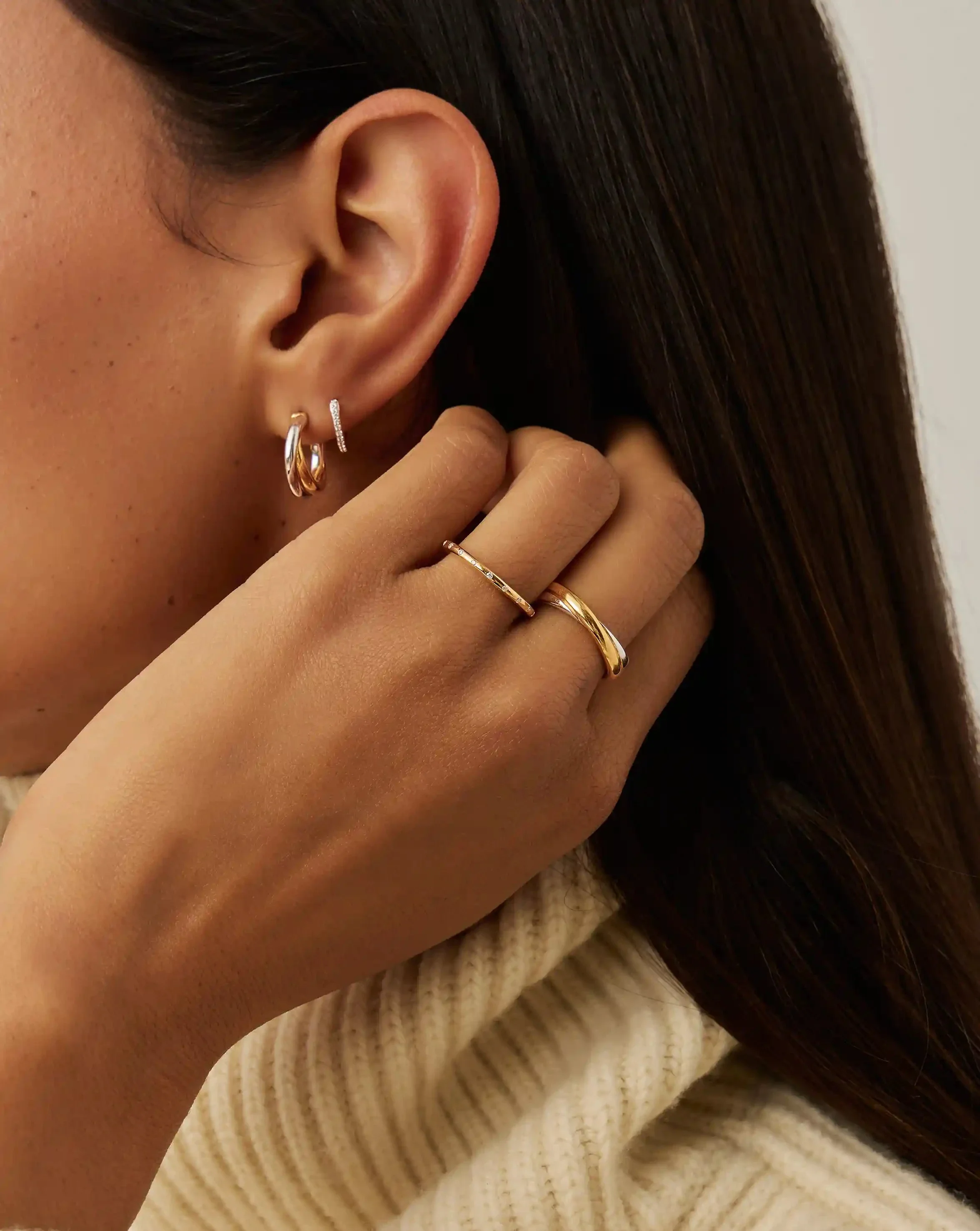 Solar Studded Ring | 18ct Gold Vermeil/Cubic Zirconia - Image 2