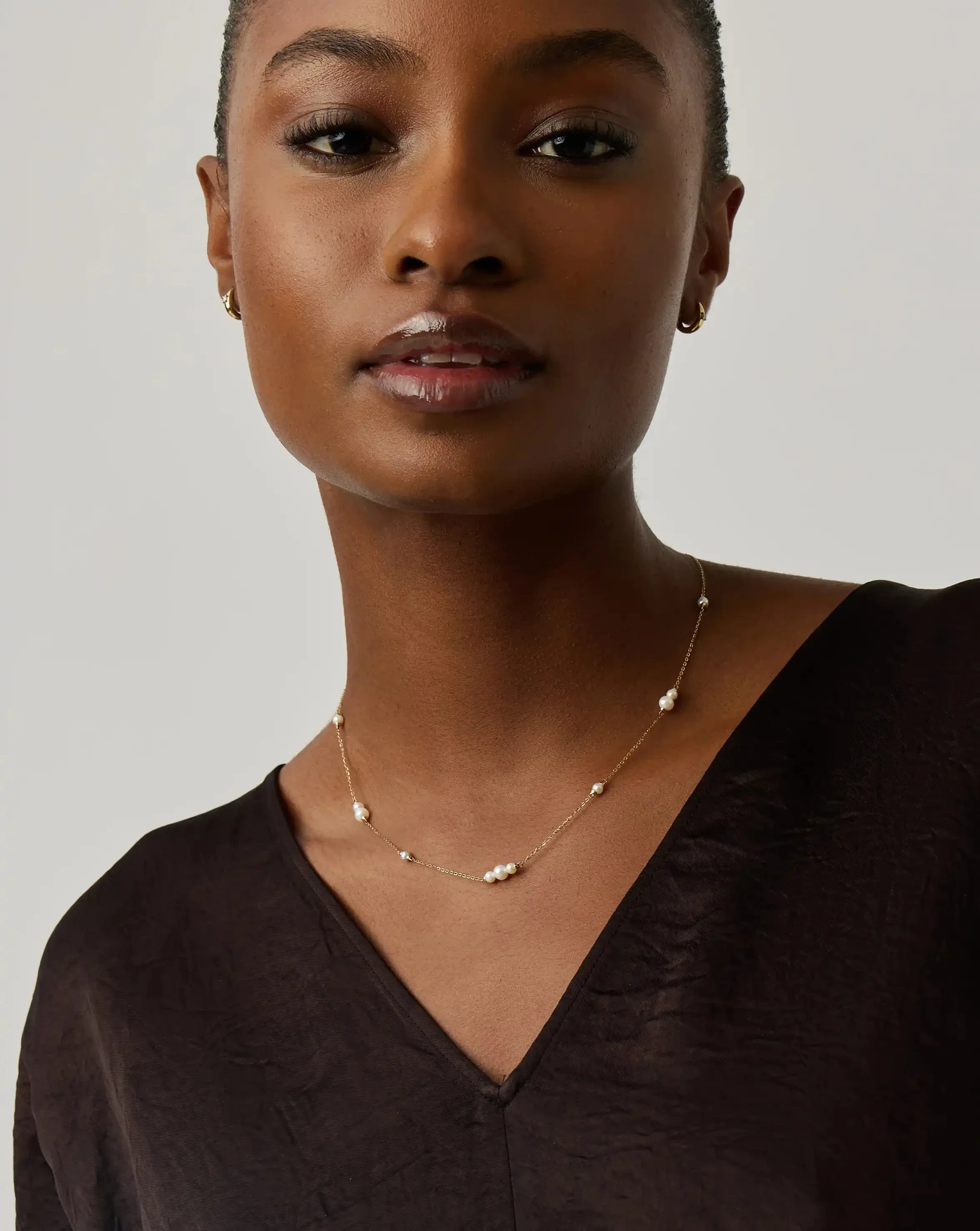 Solid Gold Pearl Chain Necklace | 14ct Solid Gold/Pearl - Image 3