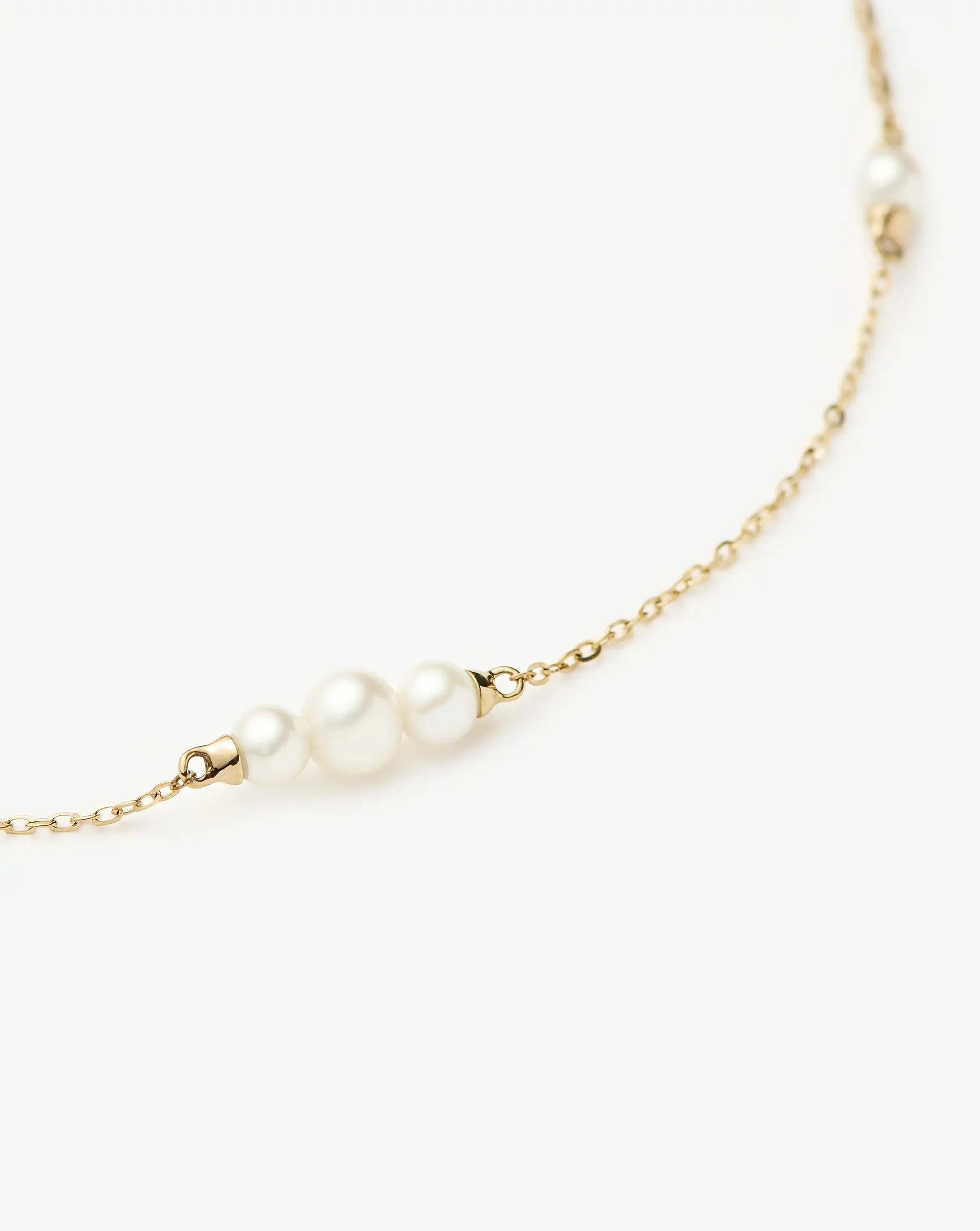 Solid Gold Pearl Chain Necklace | 14ct Solid Gold/Pearl - Image 4