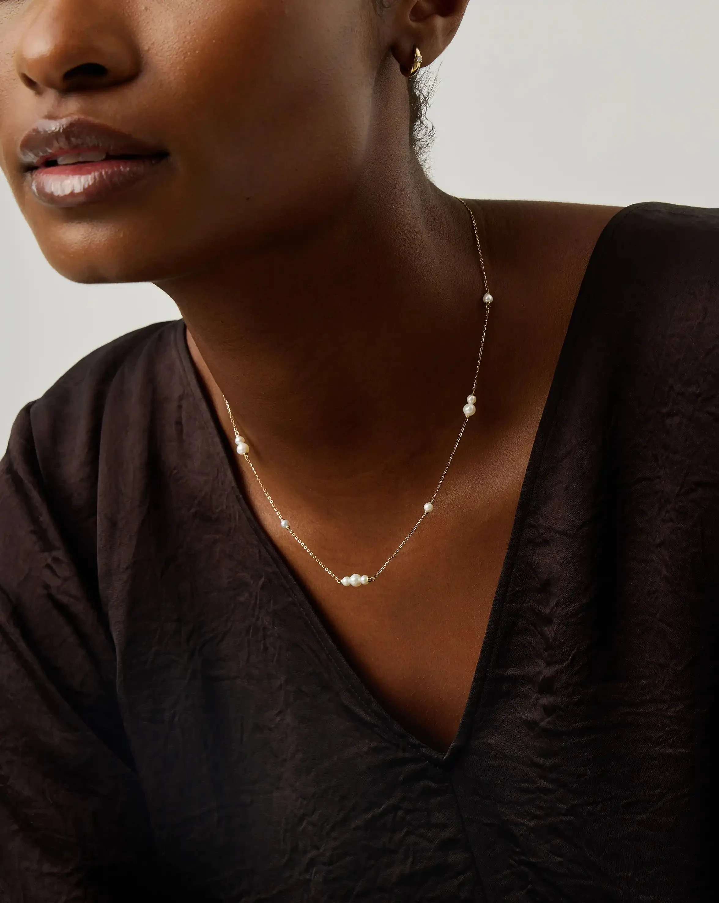 Solid Gold Pearl Chain Necklace | 14ct Solid Gold/Pearl - Image 6