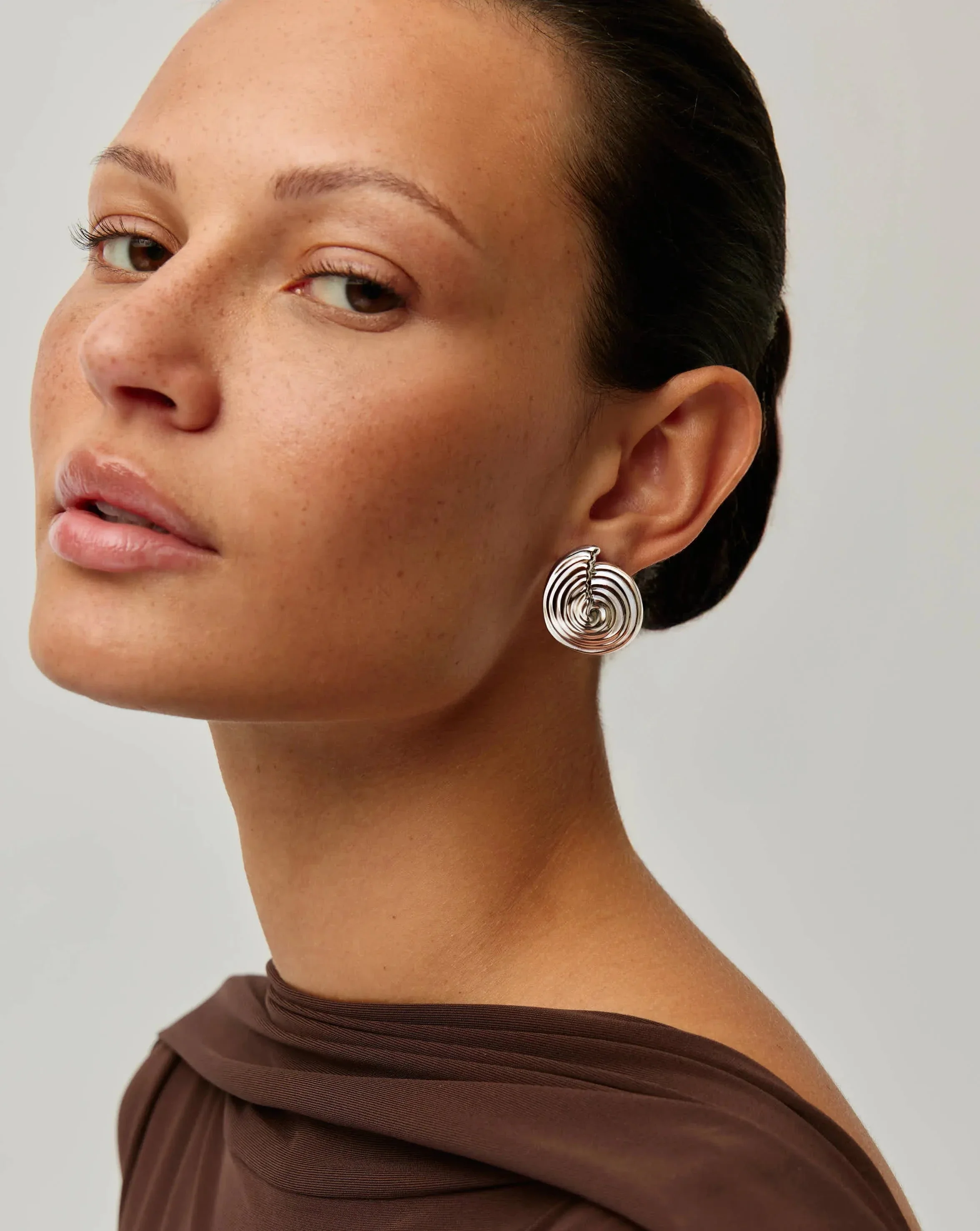 Spiral Detachable Pearl Drop Earrings | Silver Plated - Image 6