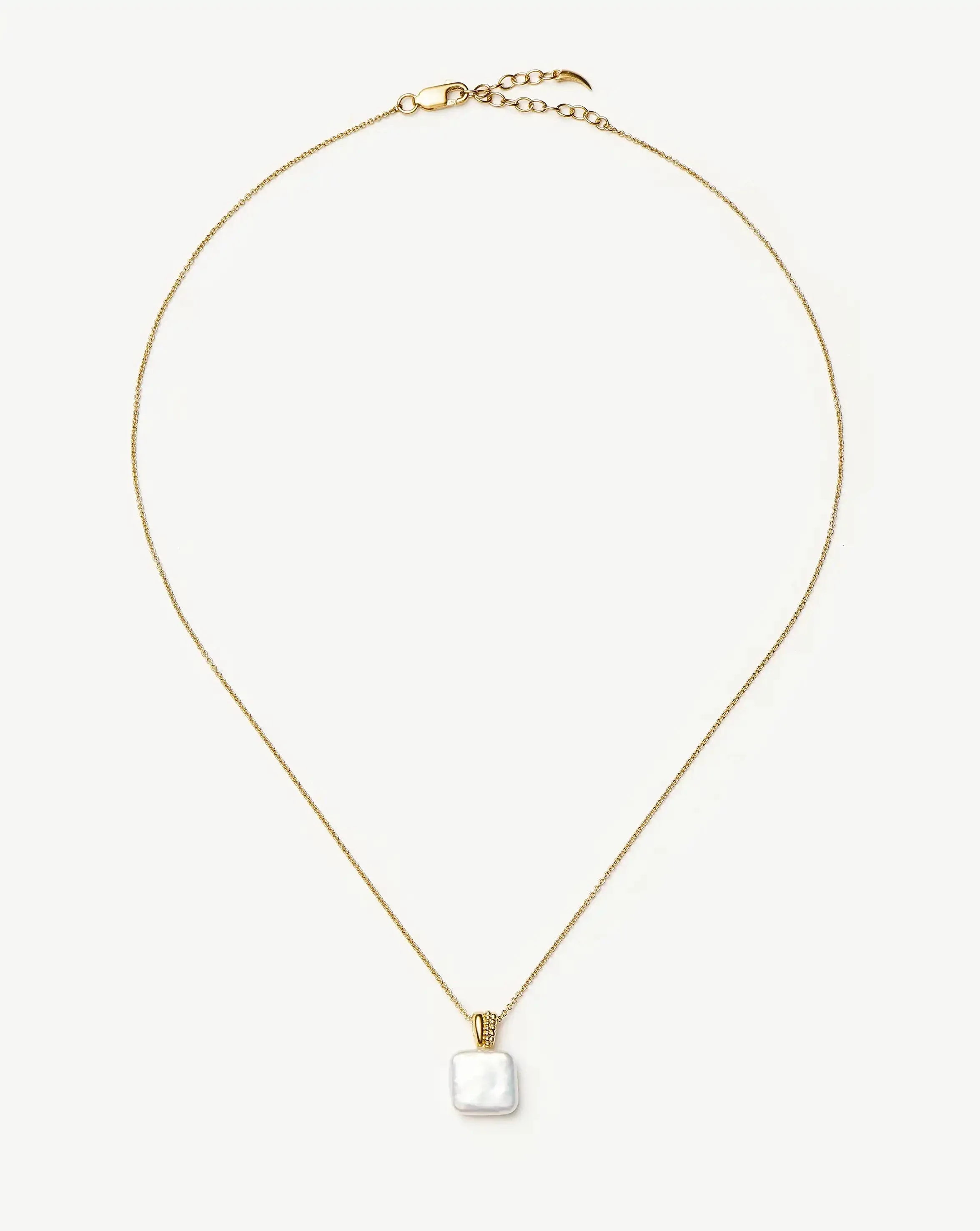 Square Pearl Baya Pendant Necklace | 18ct Gold Vermeil/Pearl - Image 4