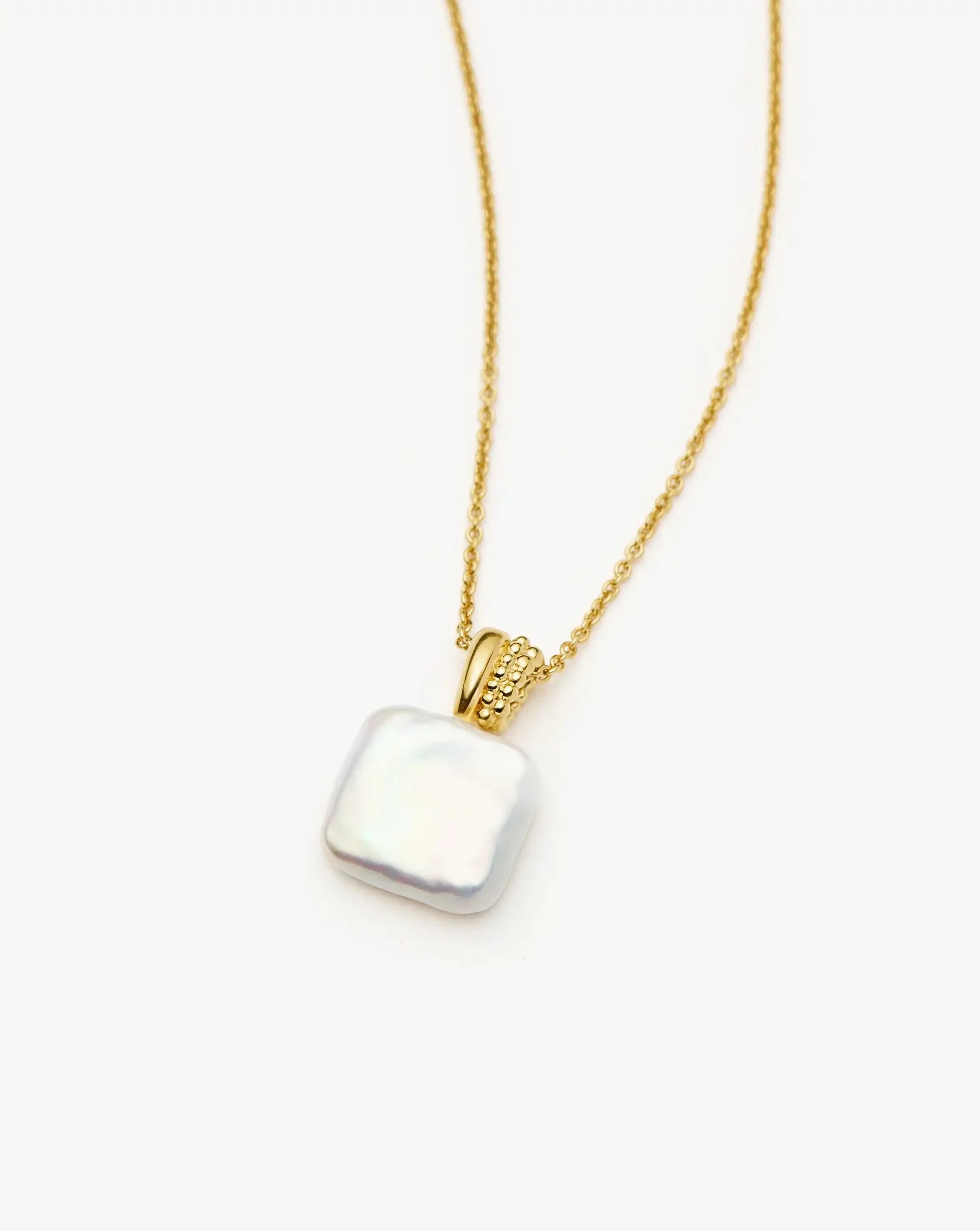 Square Pearl Baya Pendant Necklace | 18ct Gold Vermeil/Pearl - Image 5