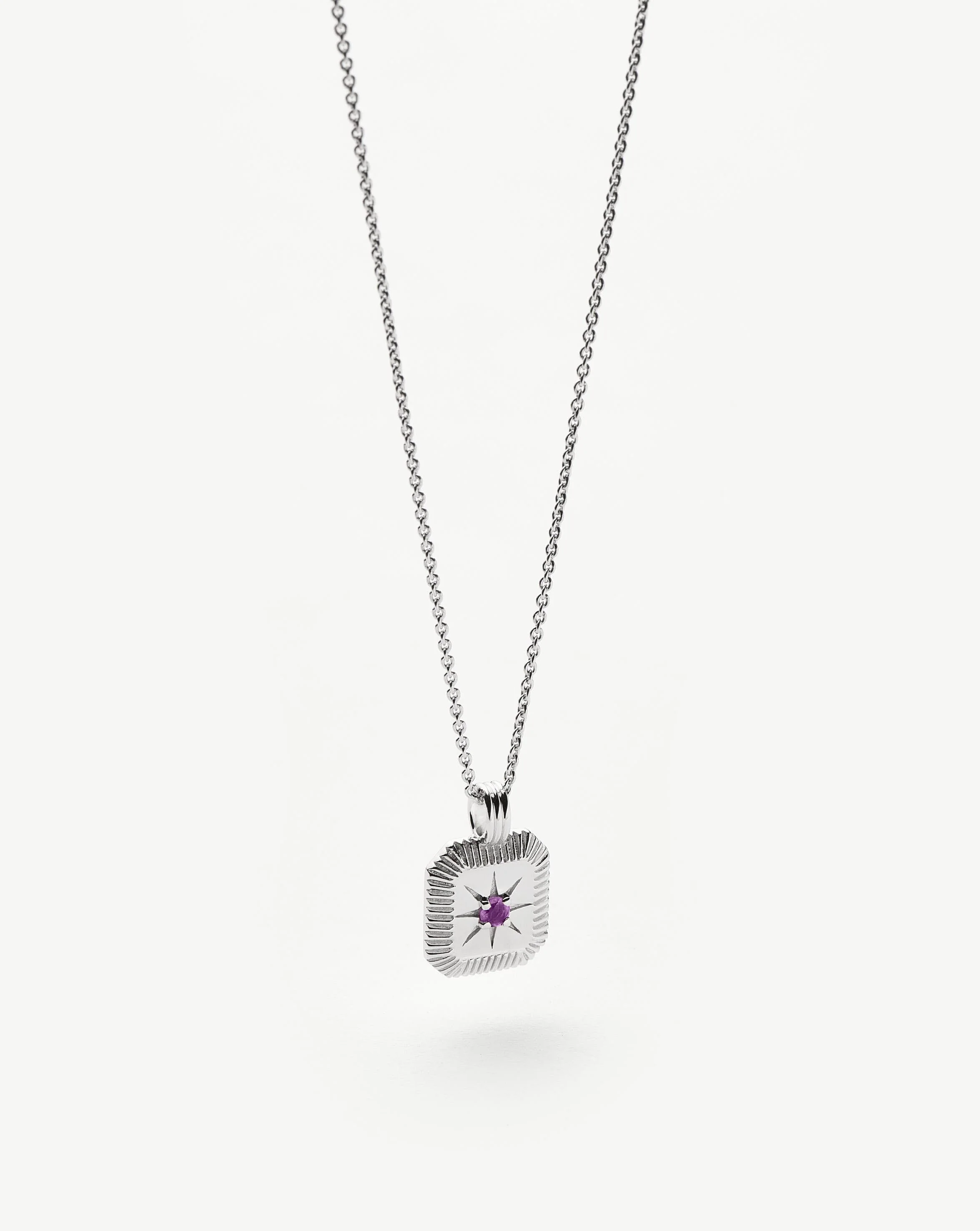 February Birthstone Pendant Necklace | Amethyst/Sterling Silver - Image 4