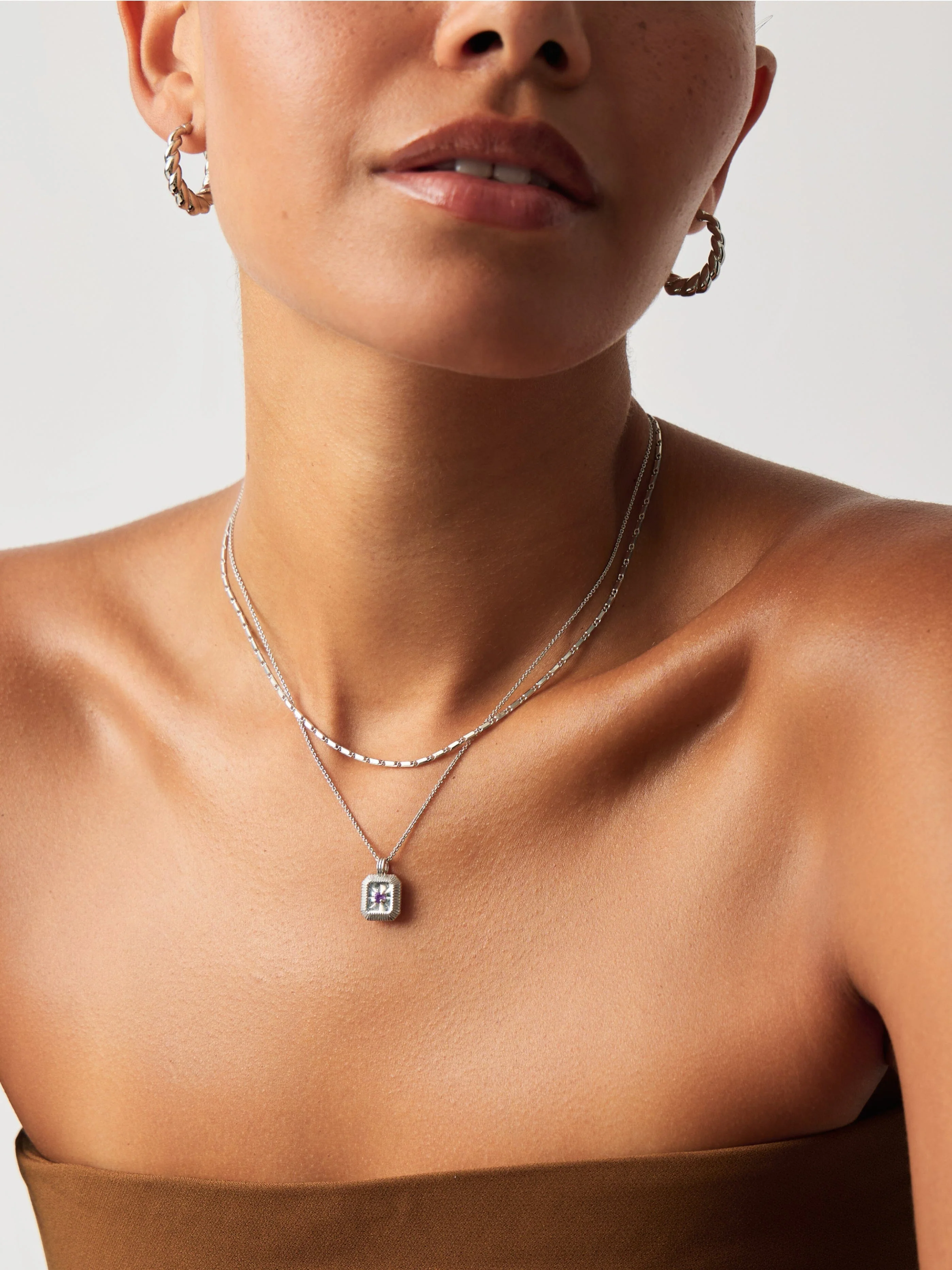 February Birthstone Pendant Necklace | Amethyst/Sterling Silver - Image 6