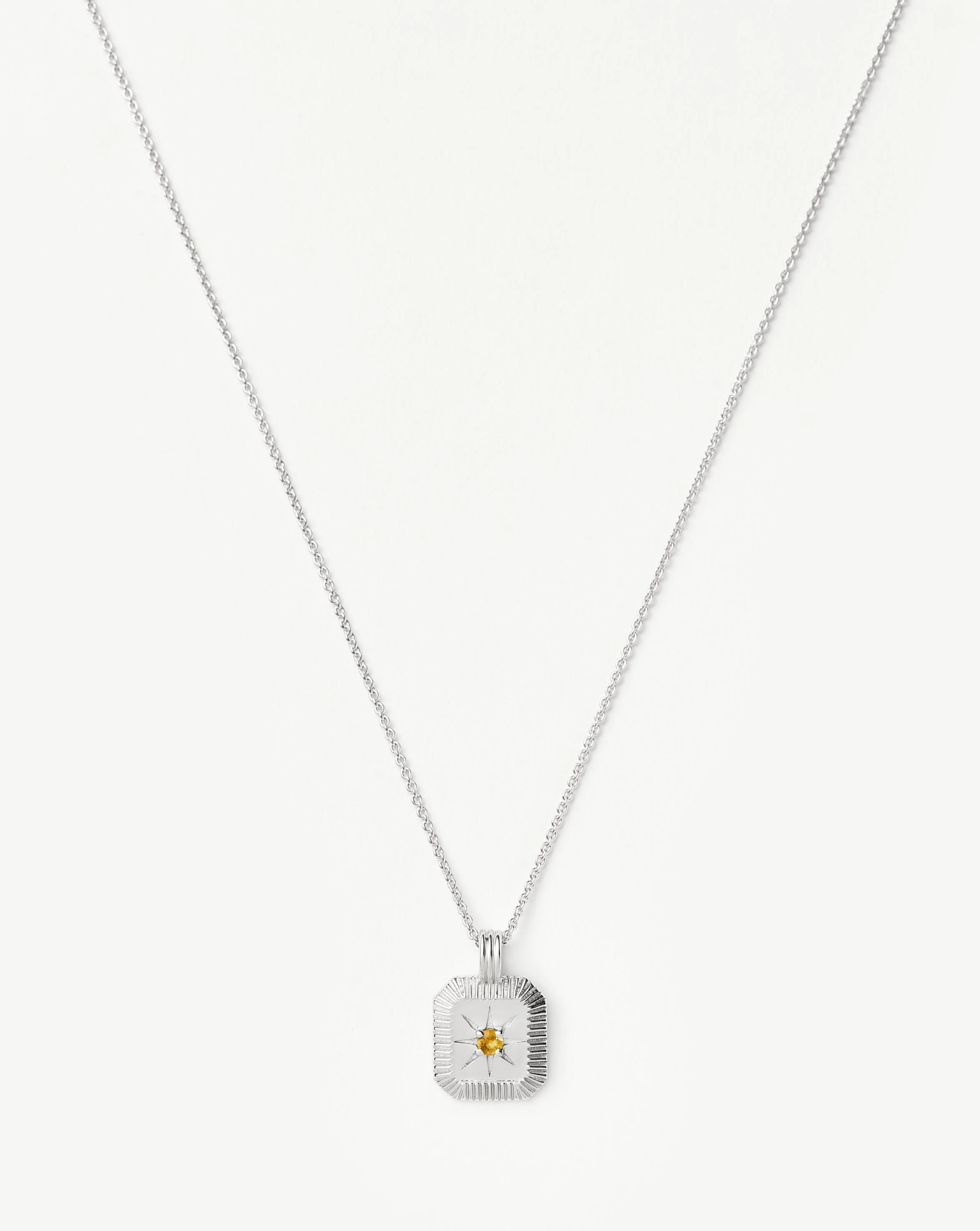 November Birthstone Pendant Necklace | Sterling Silver/Citrine