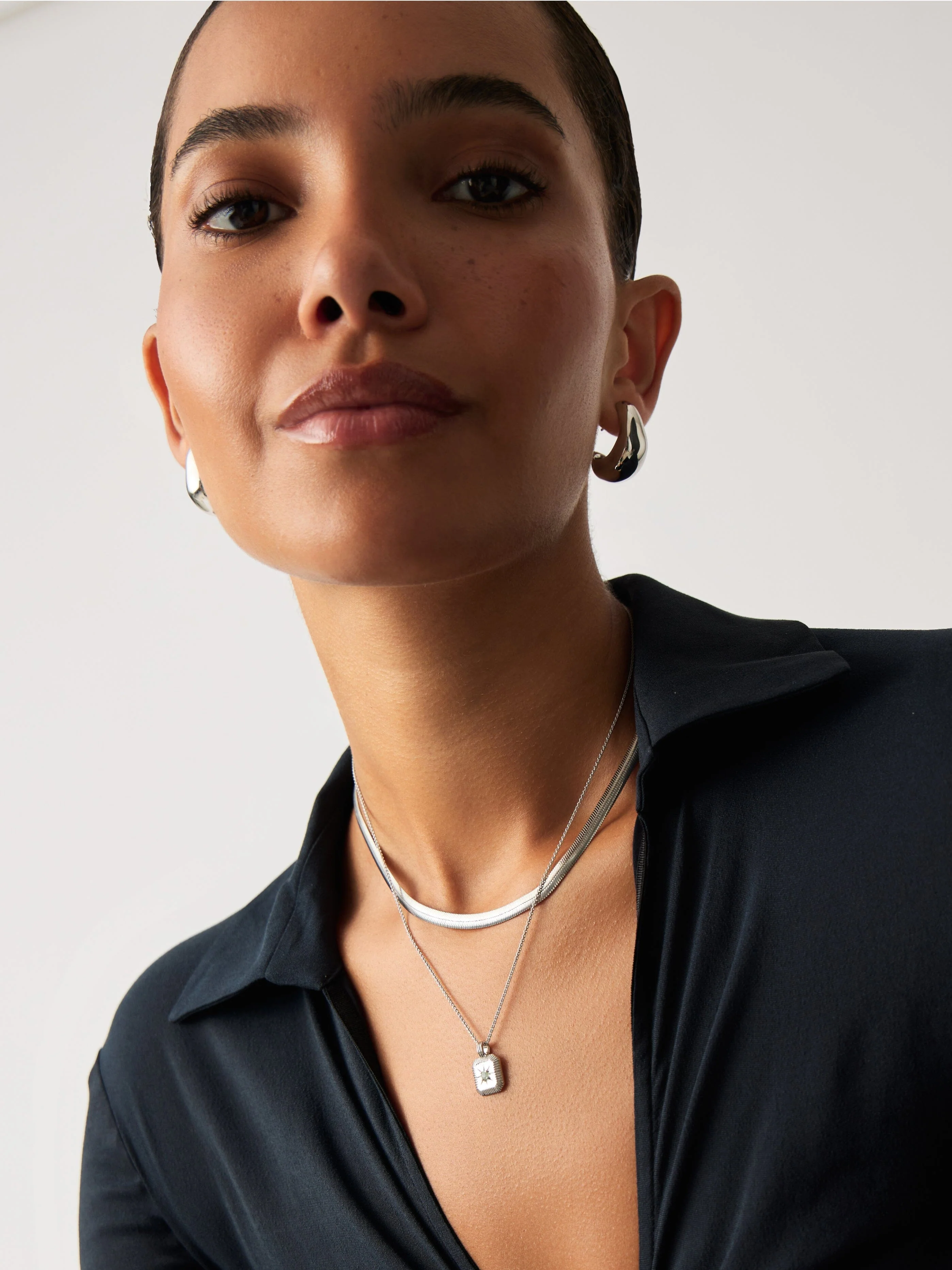 March Birthstone Pendant Necklace | Dyed Aqua Chalcedony/Sterling Silver - Image 2