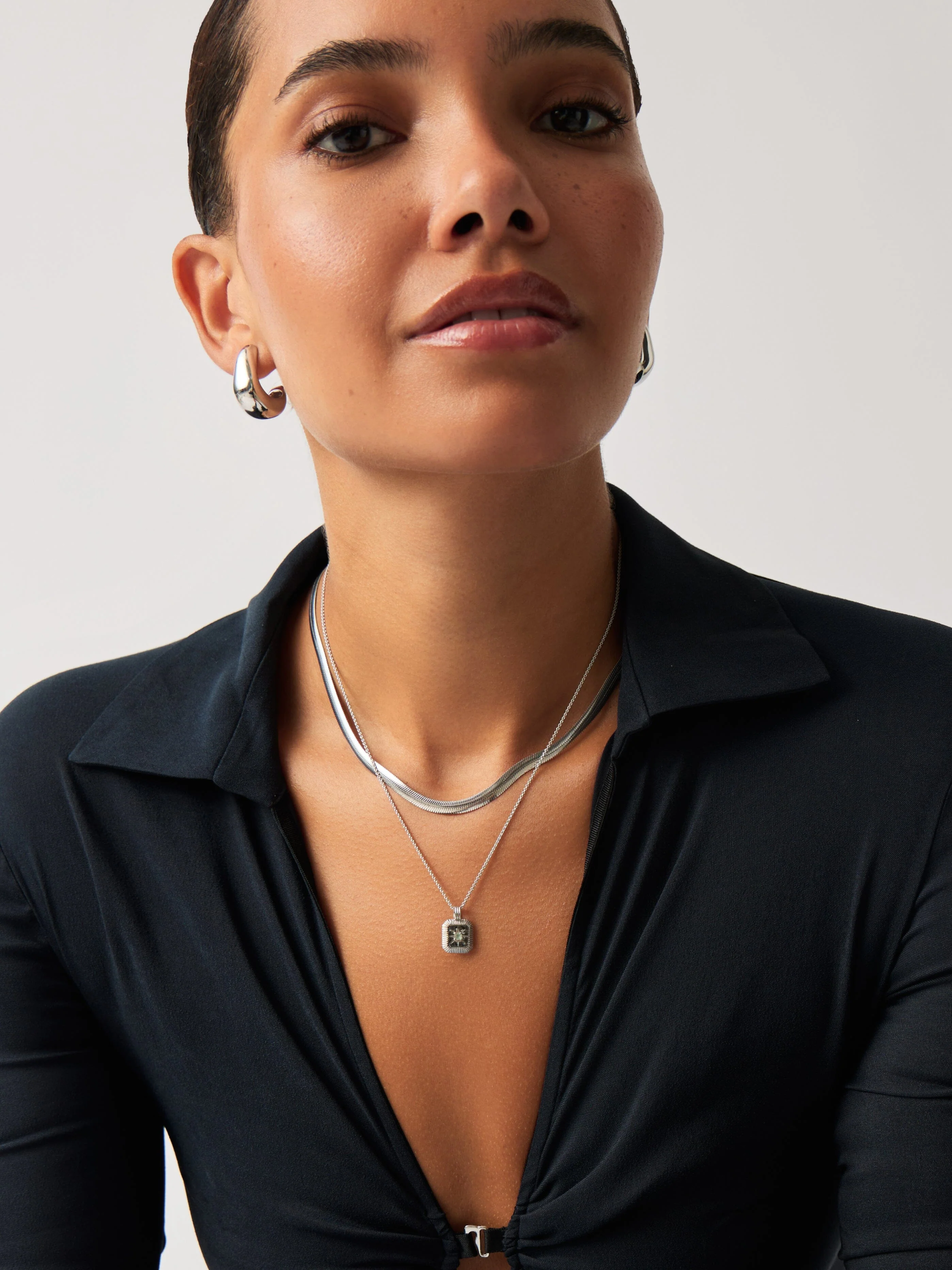 March Birthstone Pendant Necklace | Dyed Aqua Chalcedony/Sterling Silver - Image 5