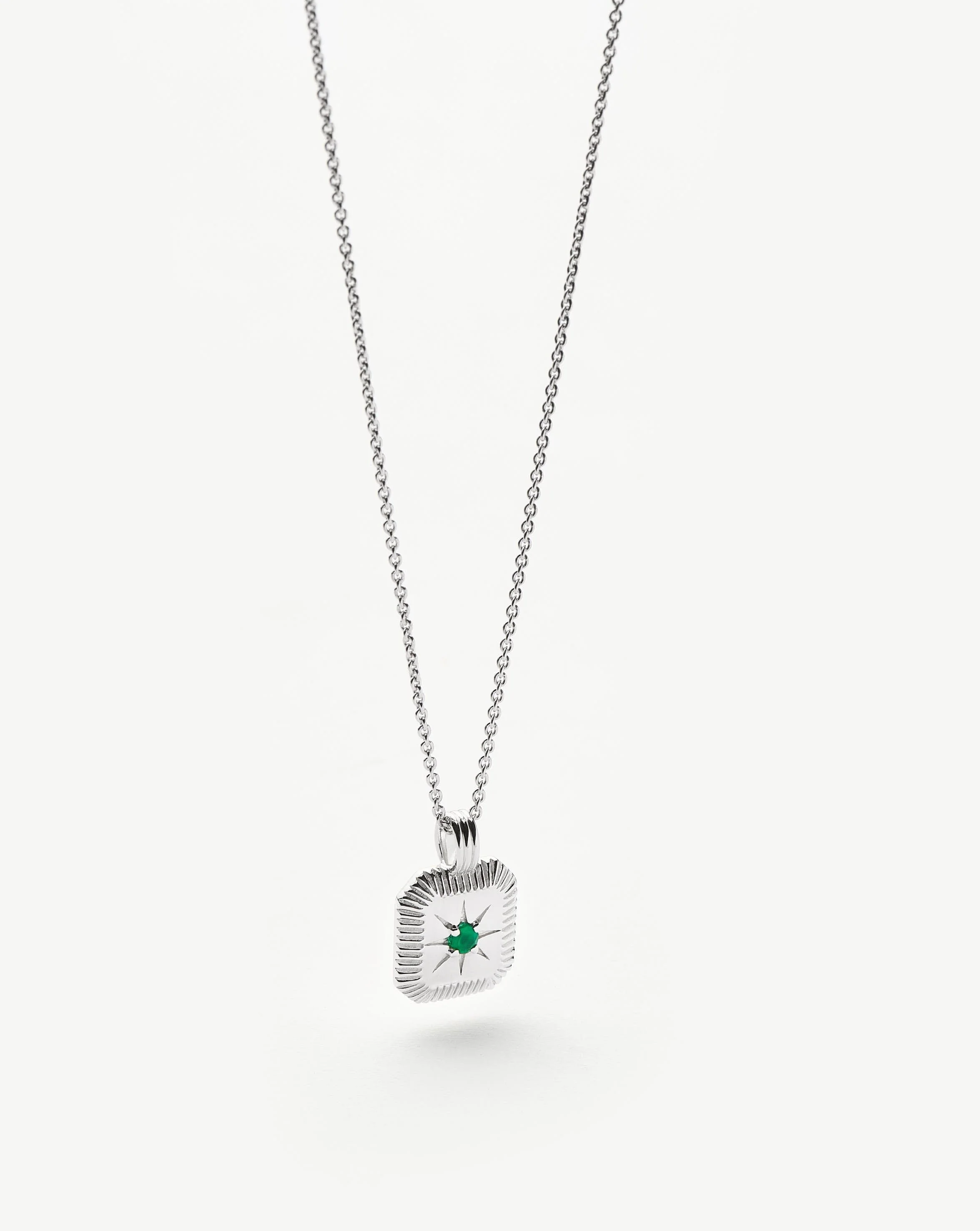 May Birthstone Pendant Necklace | Sterling Silver/Green Onyx - Image 5