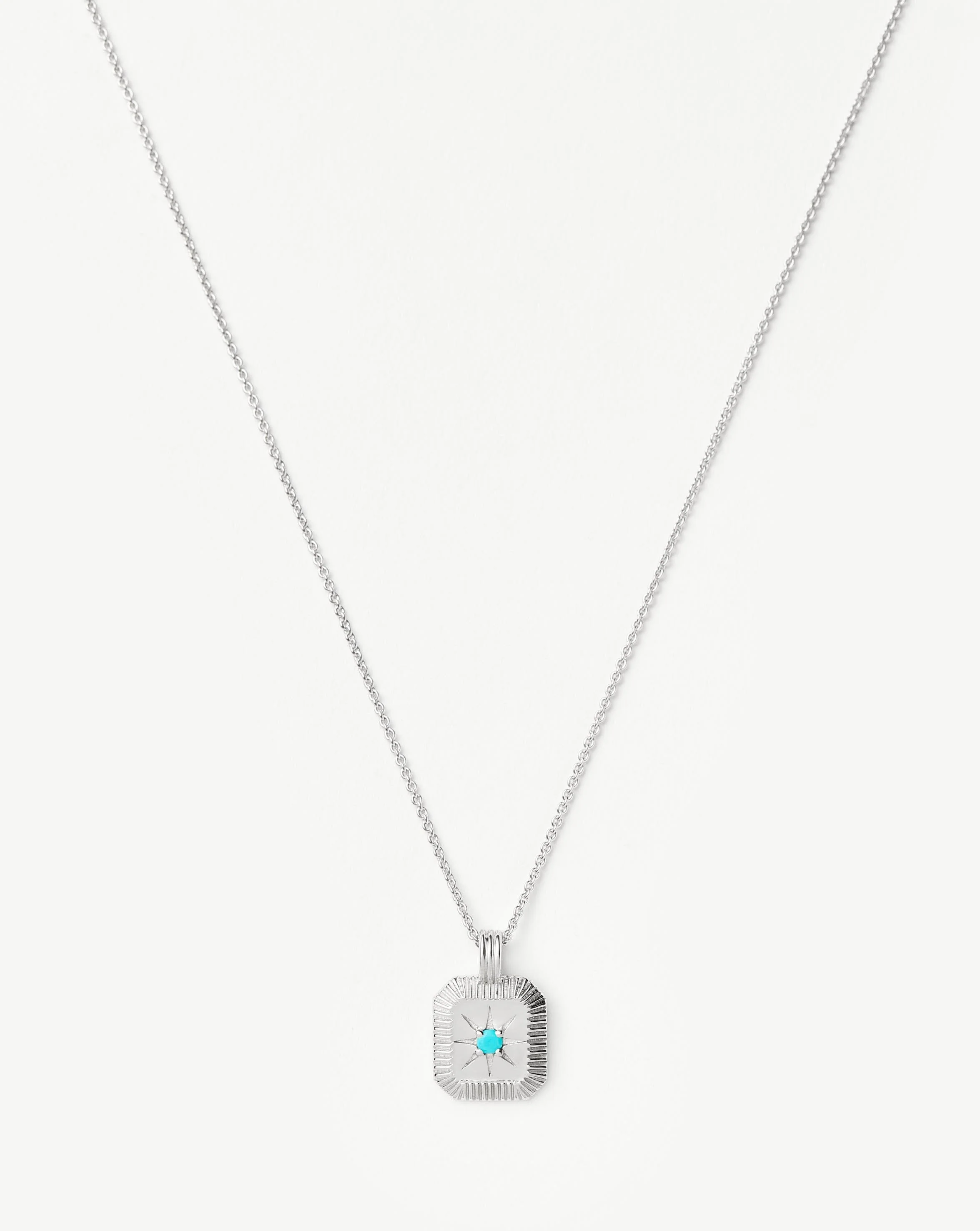 December Birthstone Pendant Necklace | Dyed Turquoise Magnesite/Sterling Silver