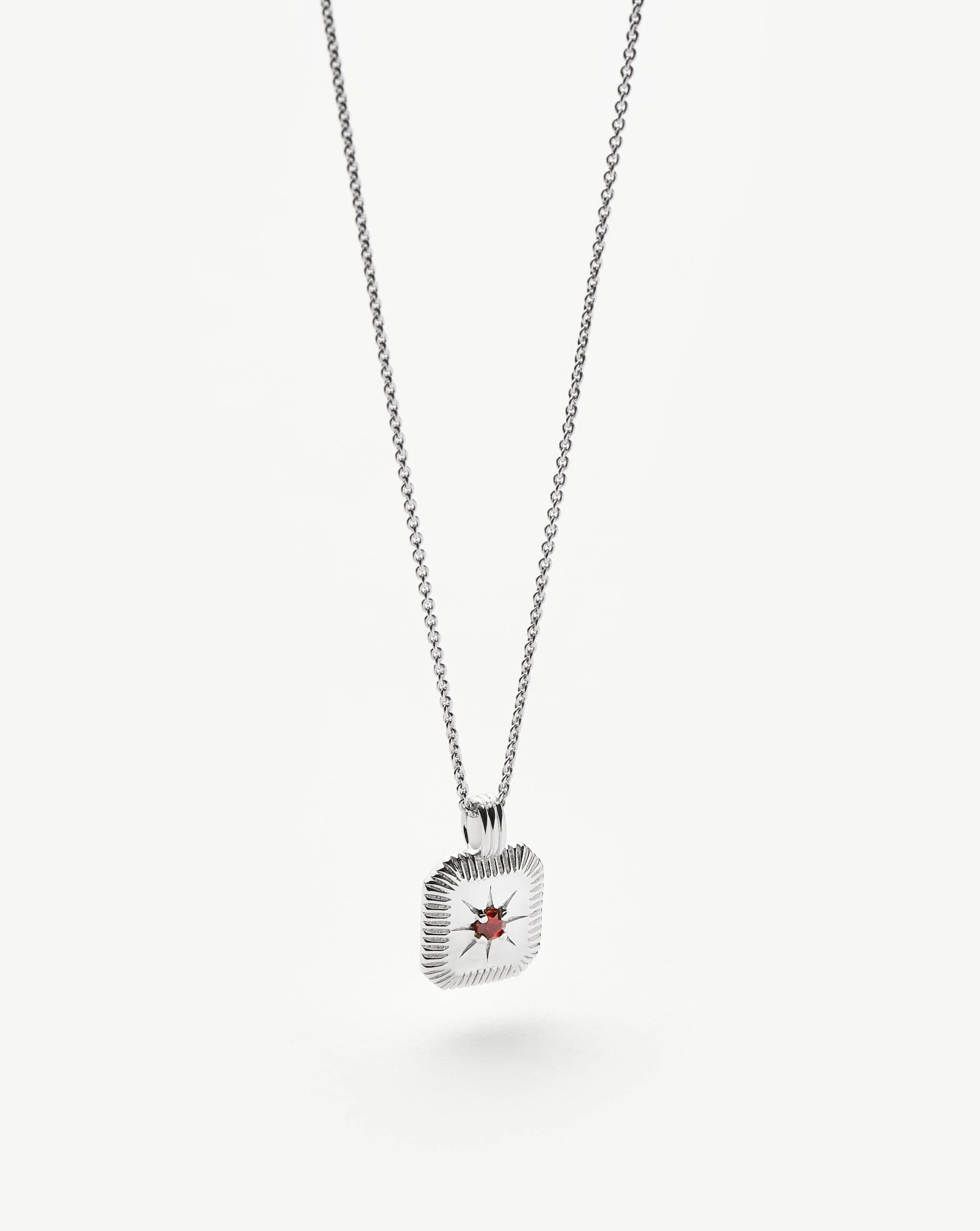 January Birthstone Pendant Necklace | Garnet/Sterling Silver - Image 5