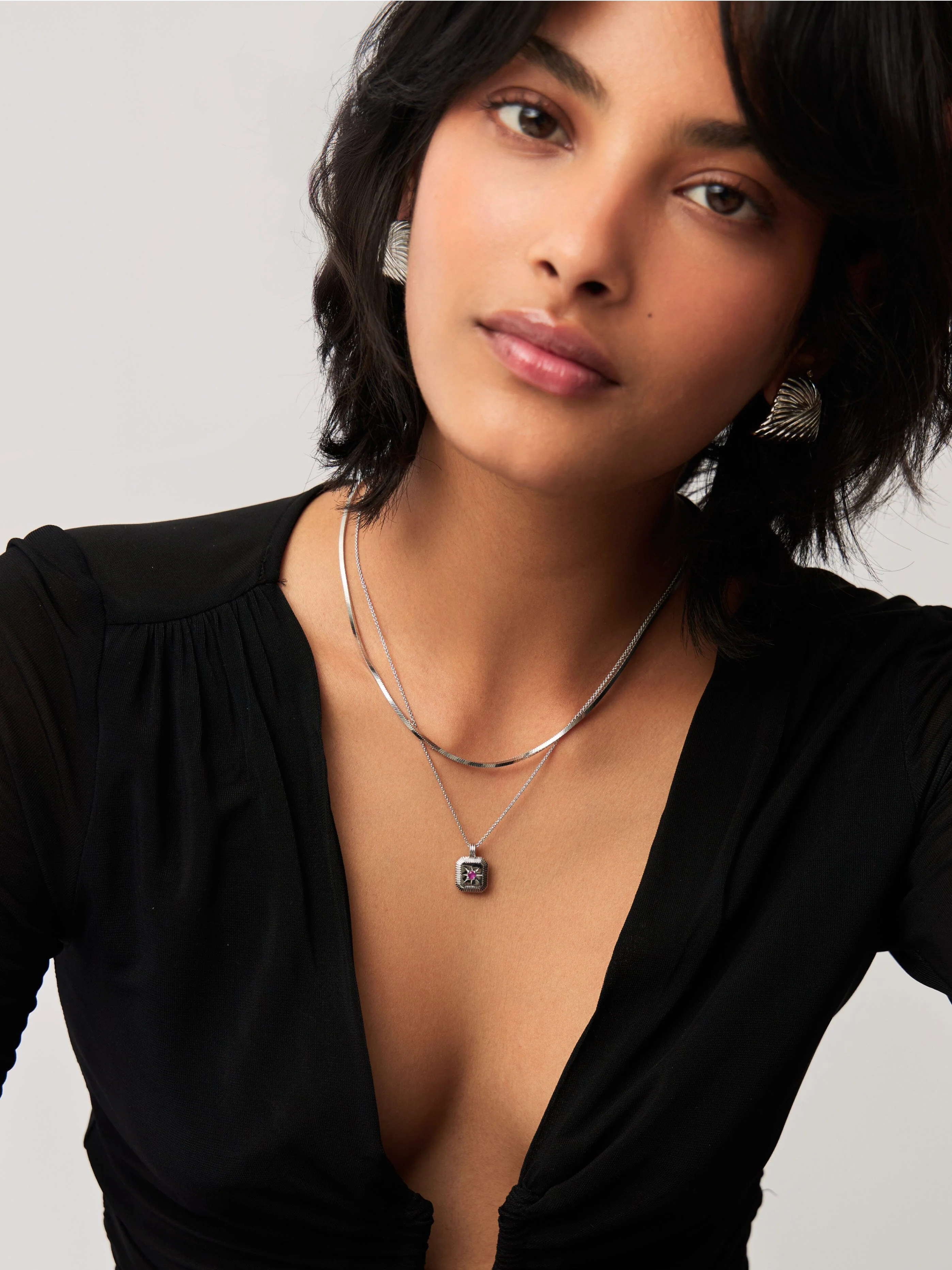 October Birthstone Pendant Necklace | Sterling Silver/Pink Tourmaline - Image 2