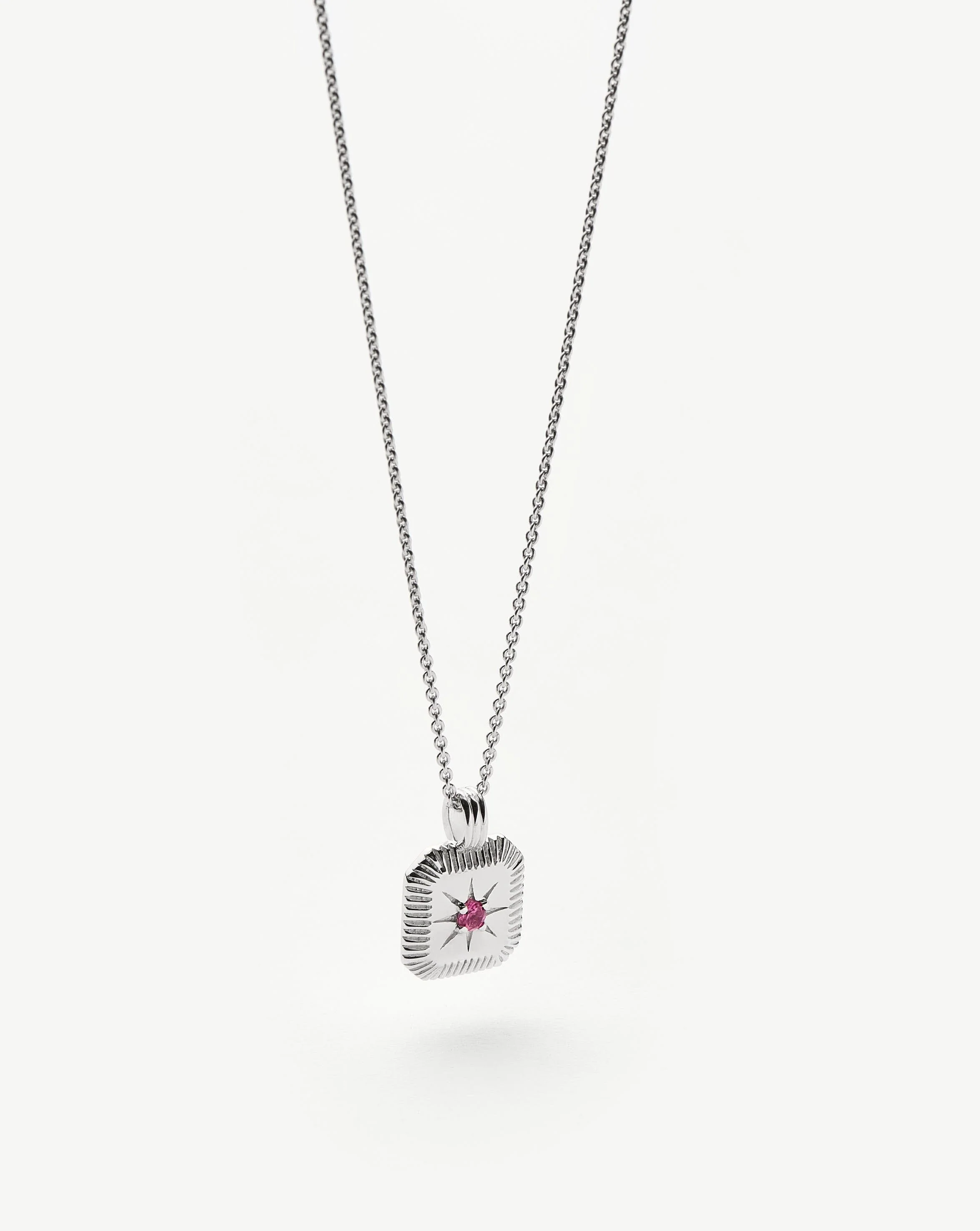 October Birthstone Pendant Necklace | Sterling Silver/Pink Tourmaline - Image 5