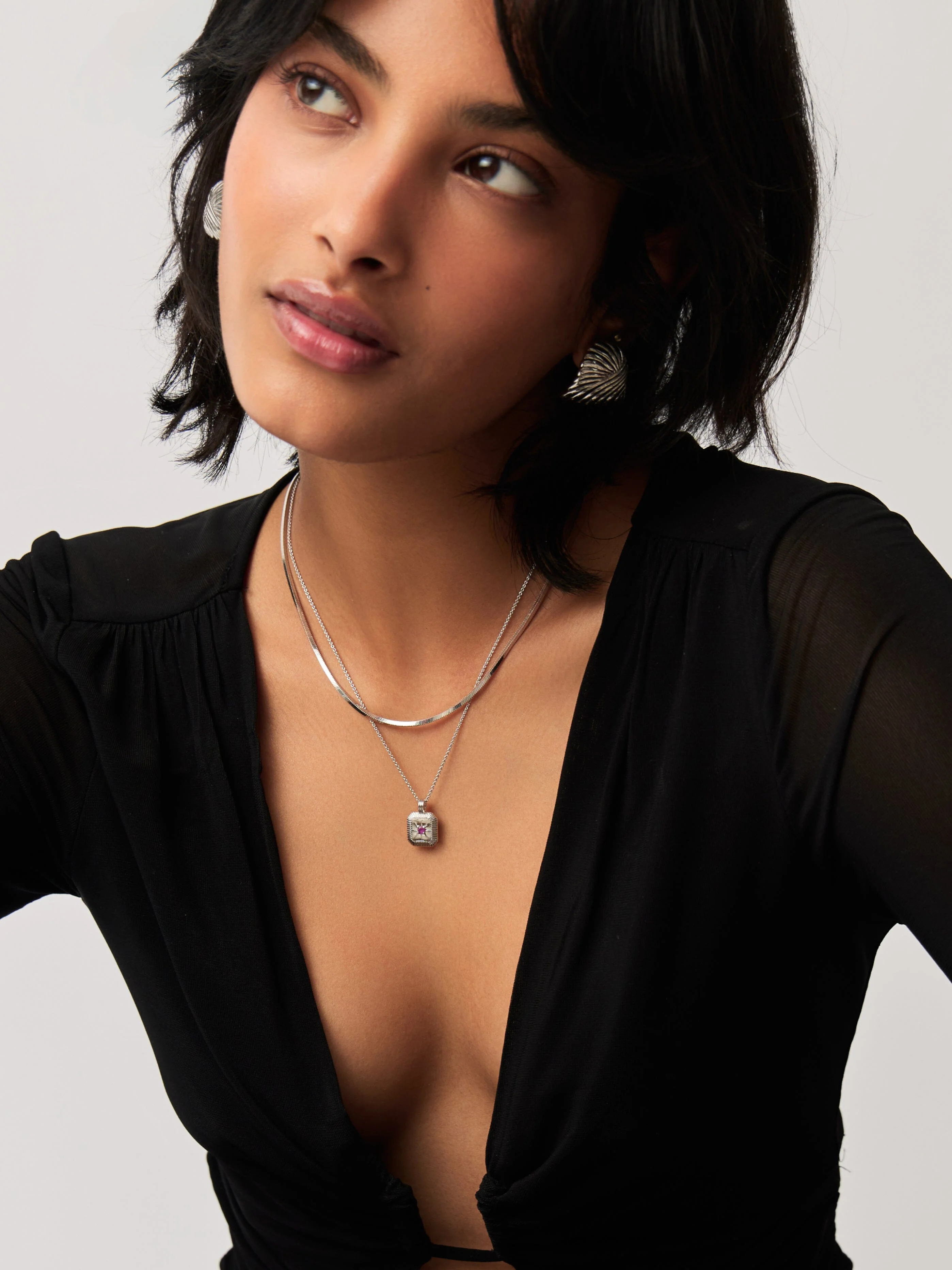 October Birthstone Pendant Necklace | Sterling Silver/Pink Tourmaline - Image 6