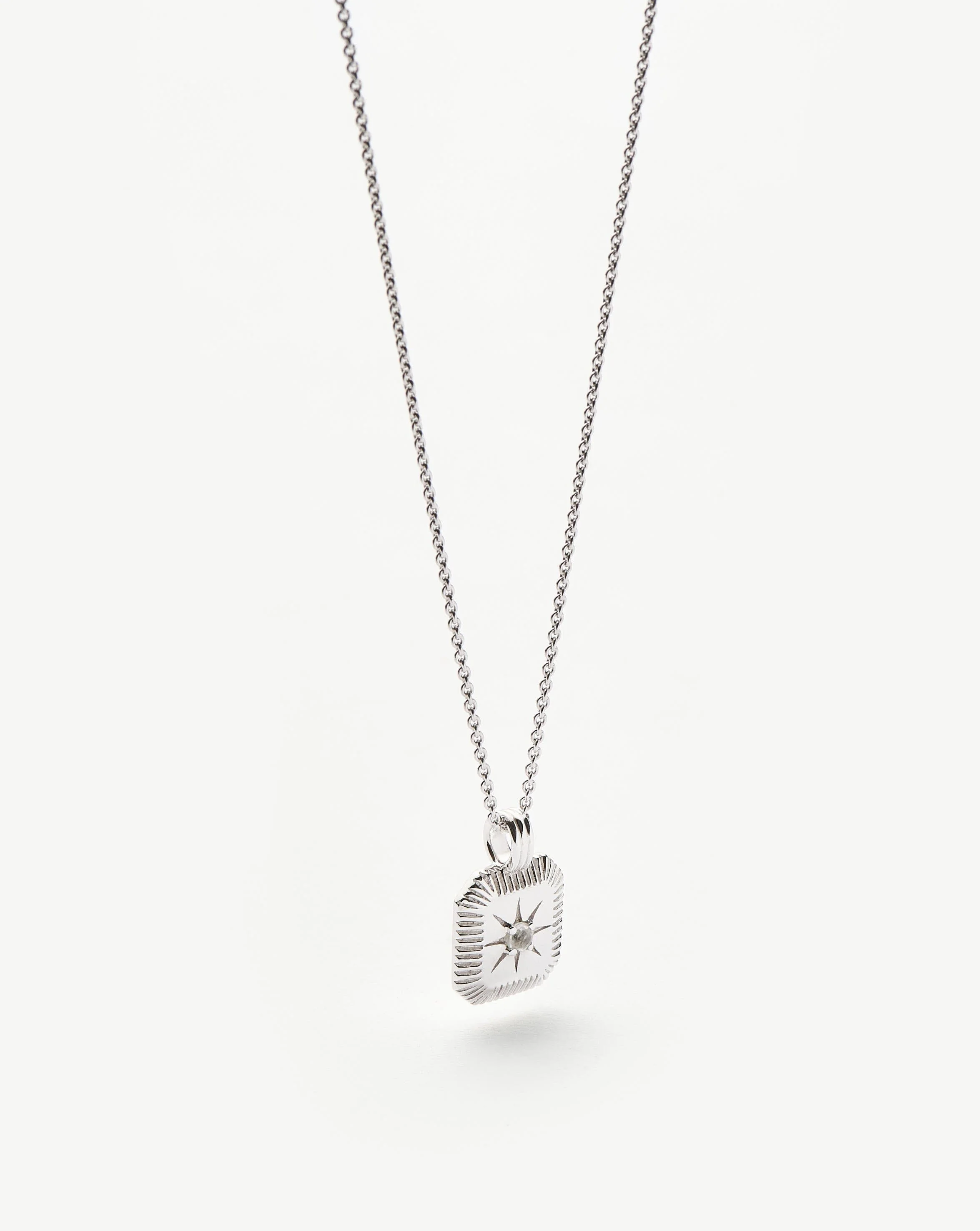 June Birthstone Pendant Necklace | Rainbow Moonstone/June - Image 4