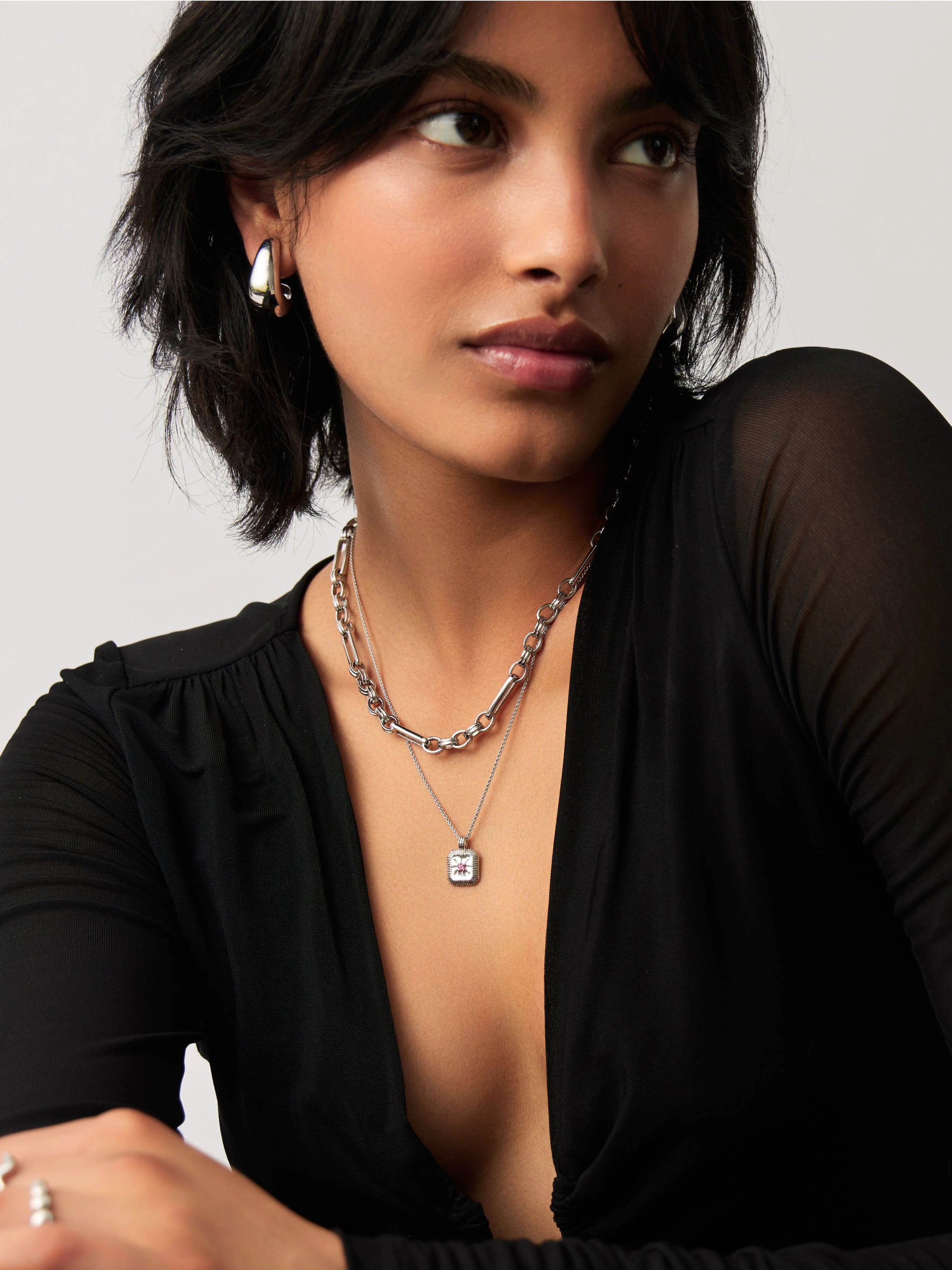 July Birthstone Pendant Necklace | Glass Filled Ruby/July - Image 3