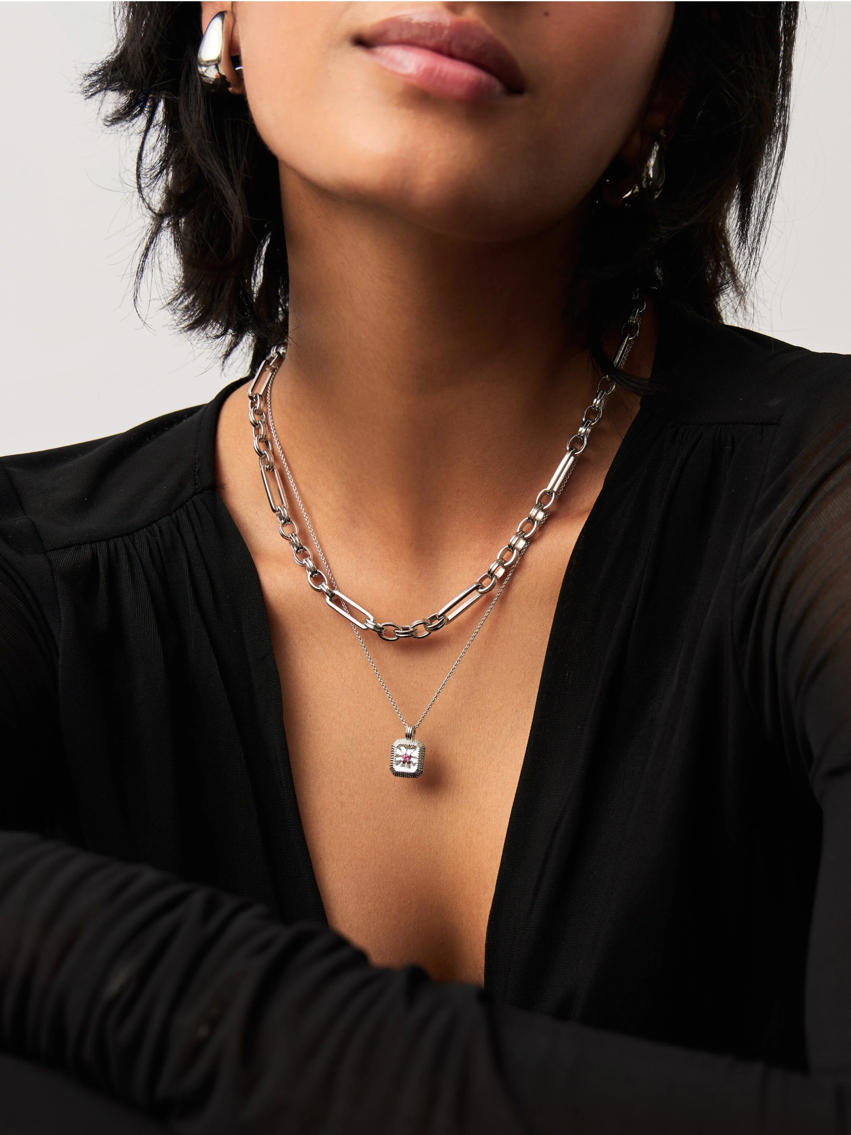 July Birthstone Pendant Necklace | Glass Filled Ruby/July - Image 6
