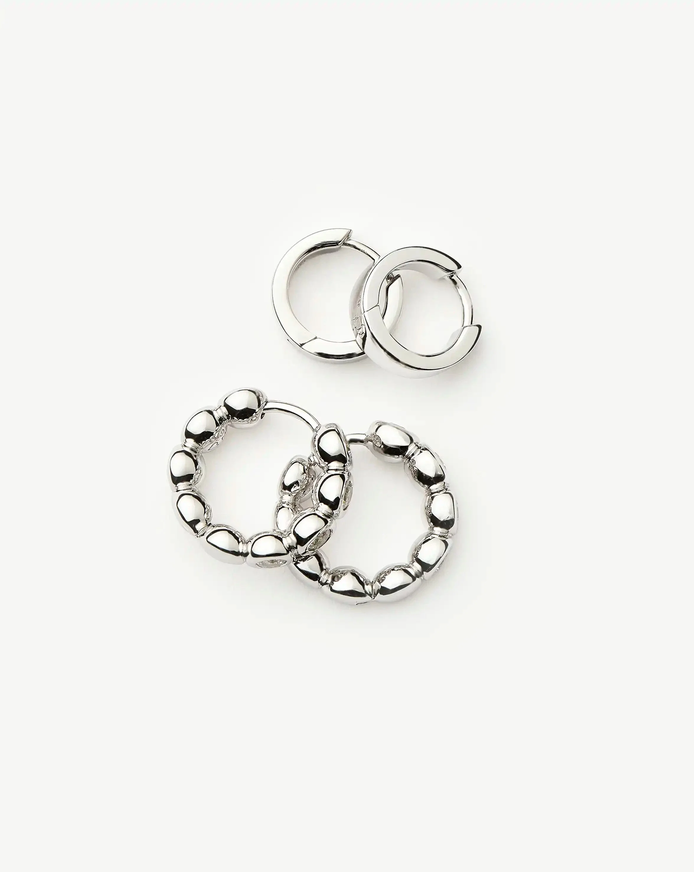 Tennis & Chubby Hoop Earring Set | Sterling Silver - Image 3