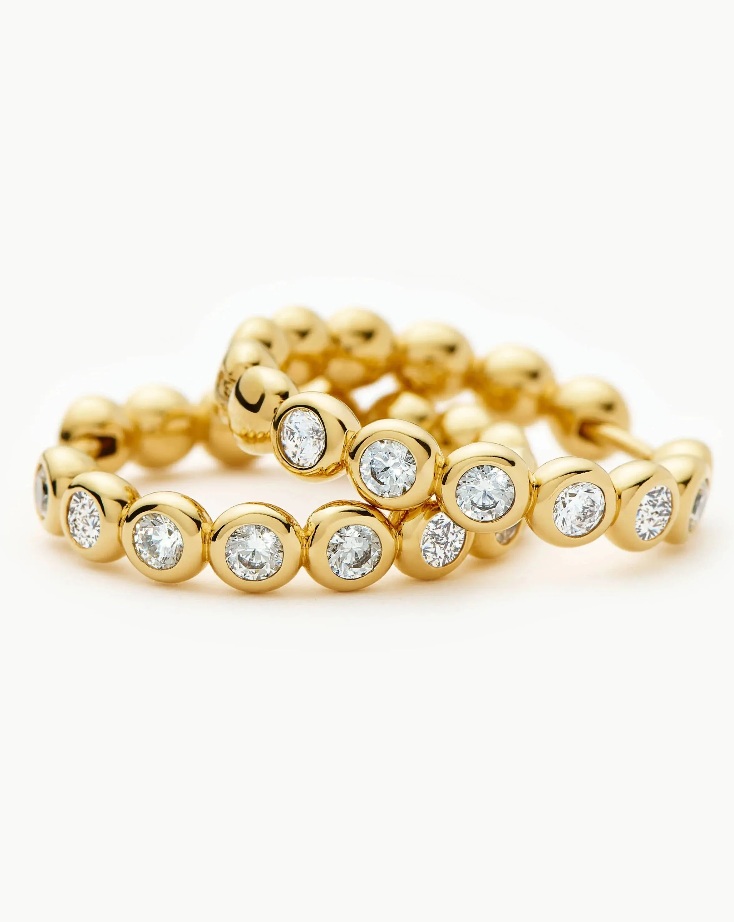 Tennis Classic Hoop Earrings | 18ct Gold Plated/Cubic Zirconia - Image 5