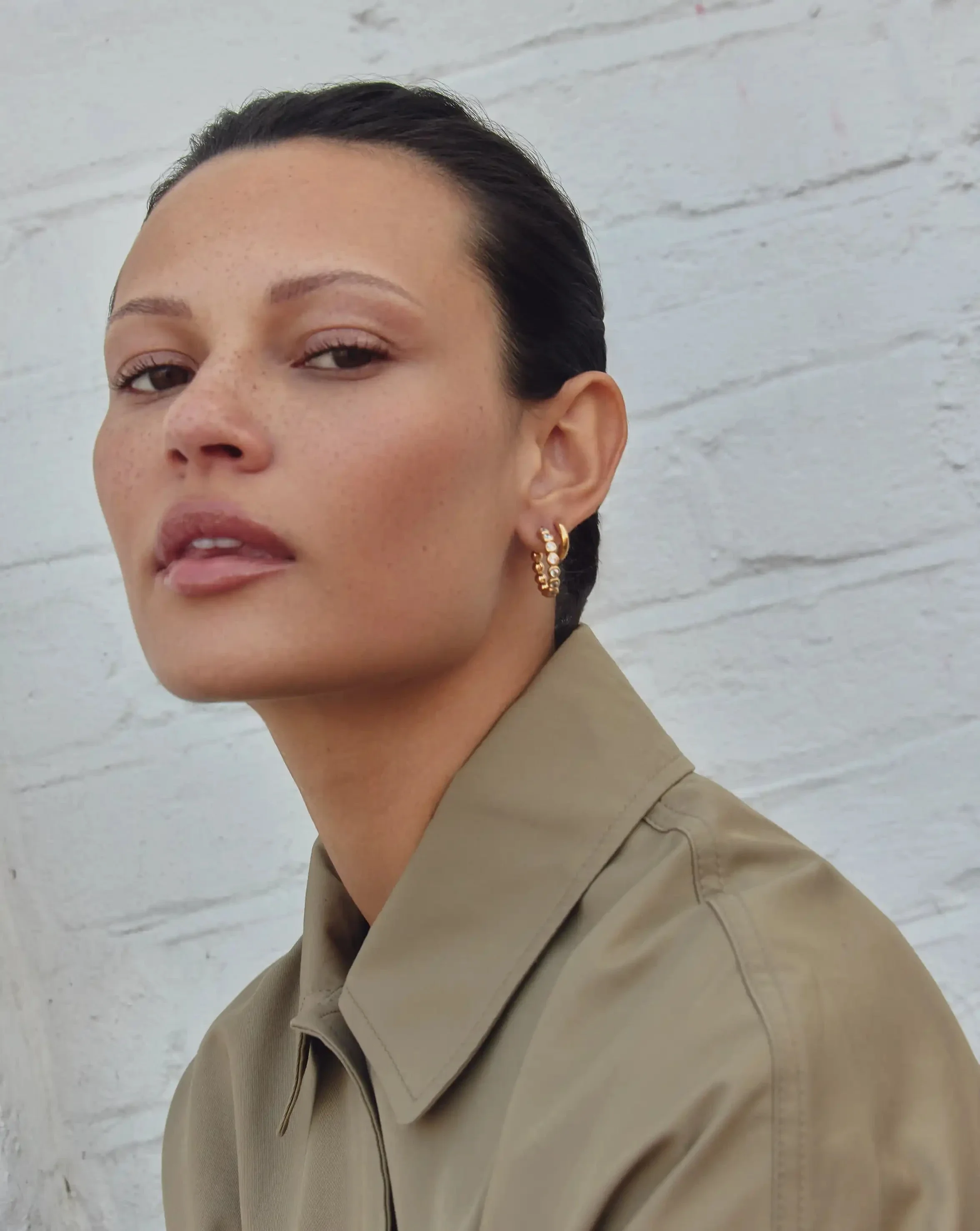 Tennis Classic Hoop Earrings | 18ct Gold Plated/Cubic Zirconia - Image 7