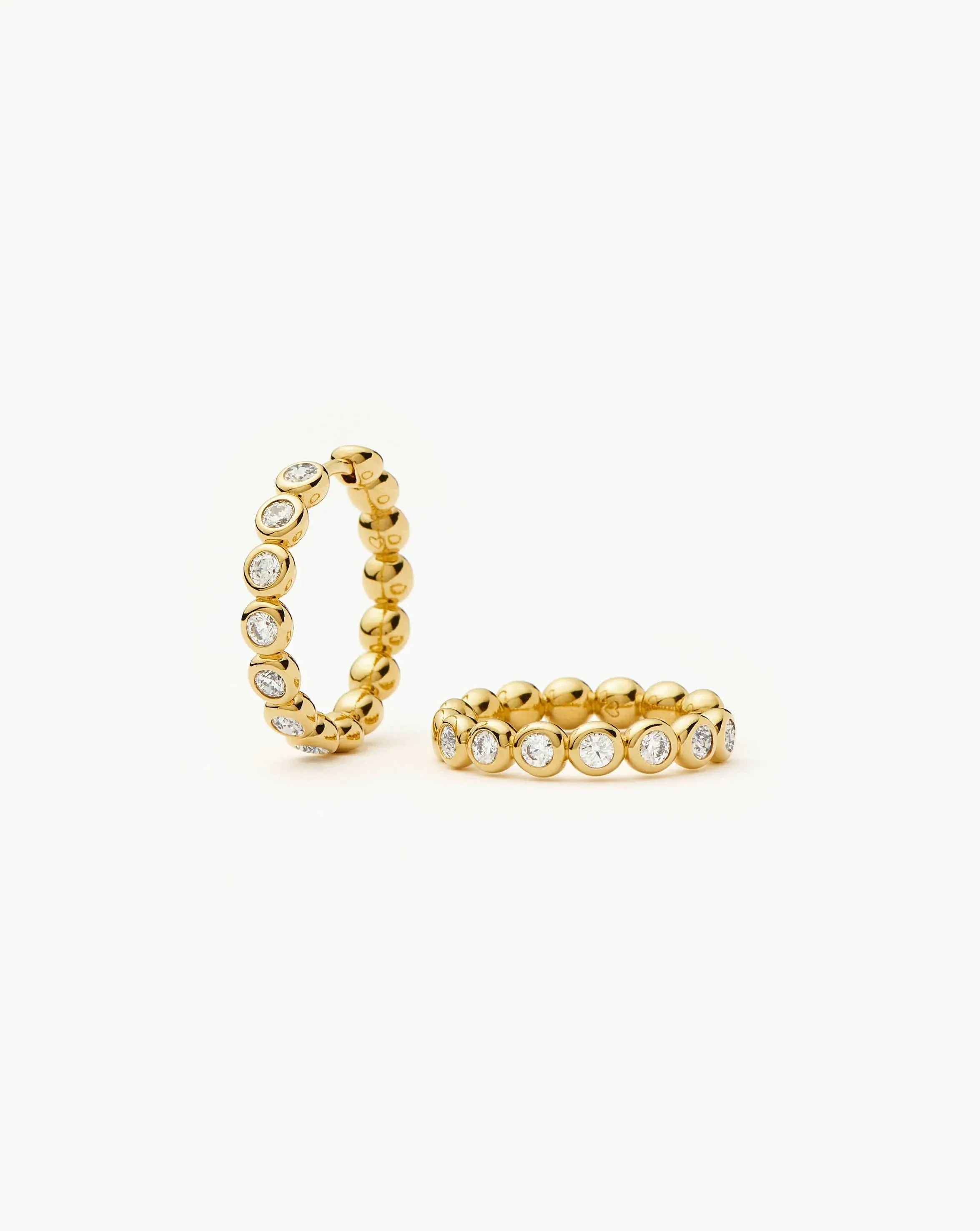 Tennis Classic Hoop Earrings | 18ct Gold Plated/Cubic Zirconia - Image 8