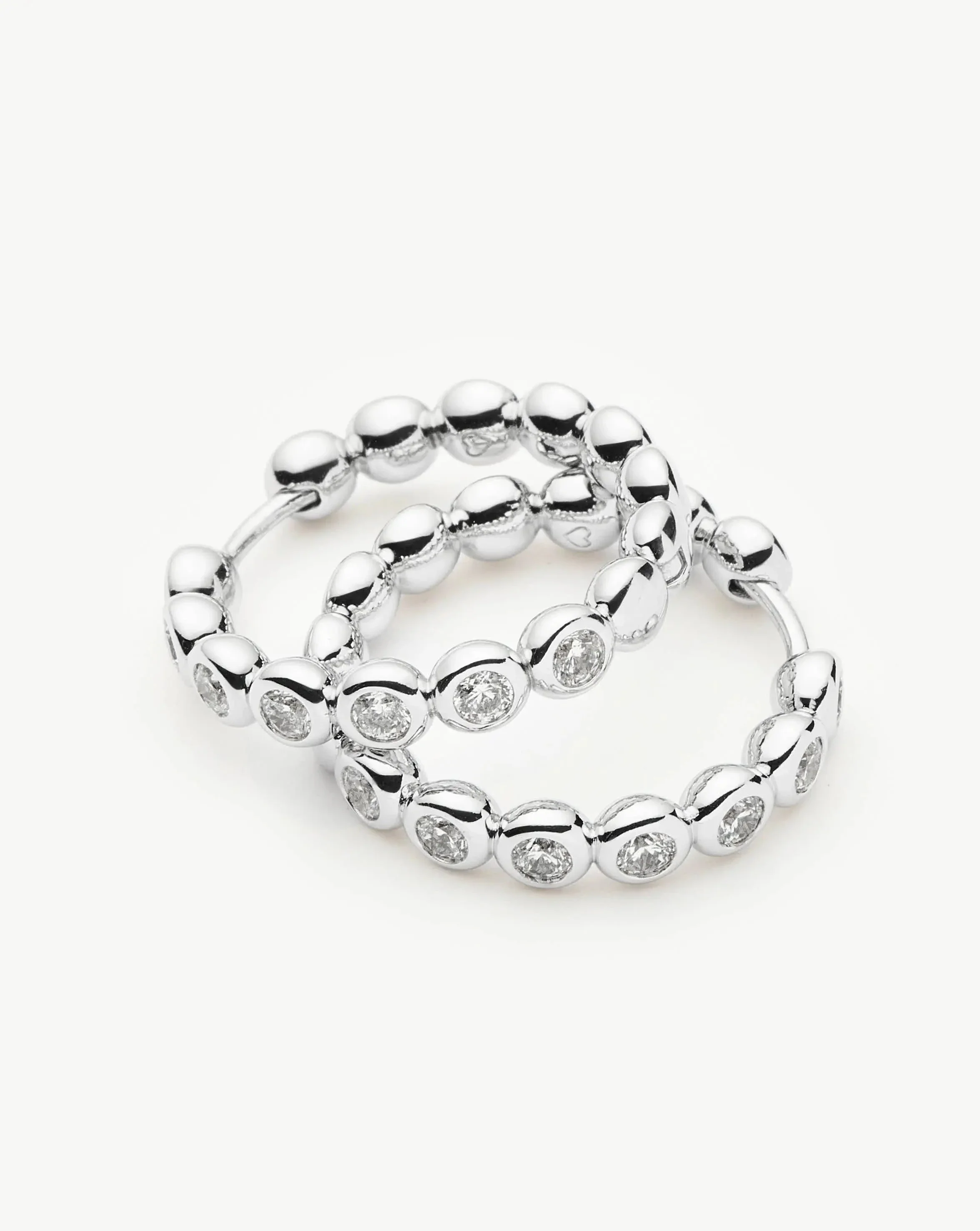 Tennis Classic Hoop Earrings | Silver Plated/Cubic Zirconia - Image 4