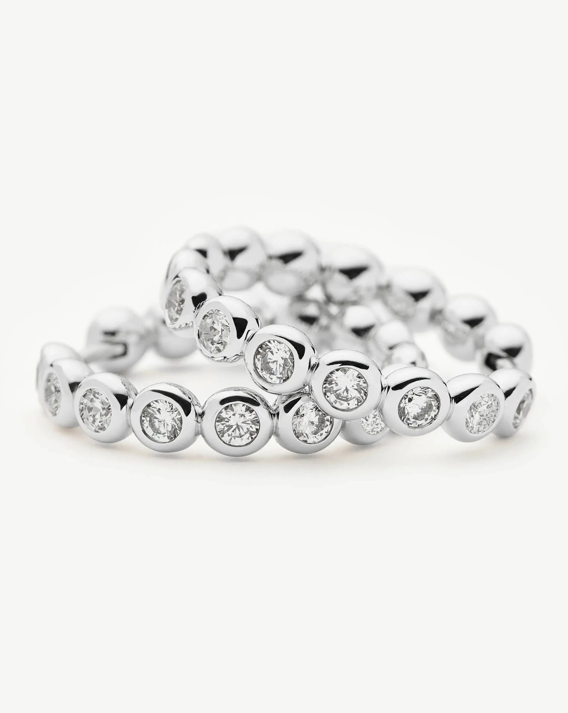 Tennis Classic Hoop Earrings | Silver Plated/Cubic Zirconia - Image 5