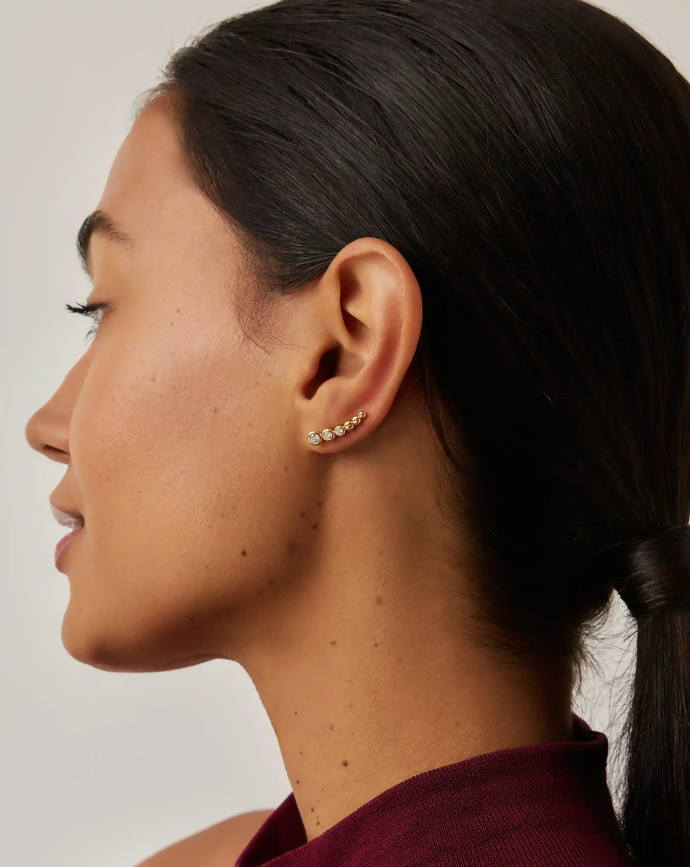Tennis Climber Earrings | 18ct Gold Vermeil/Cubic Zirconia - Image 3