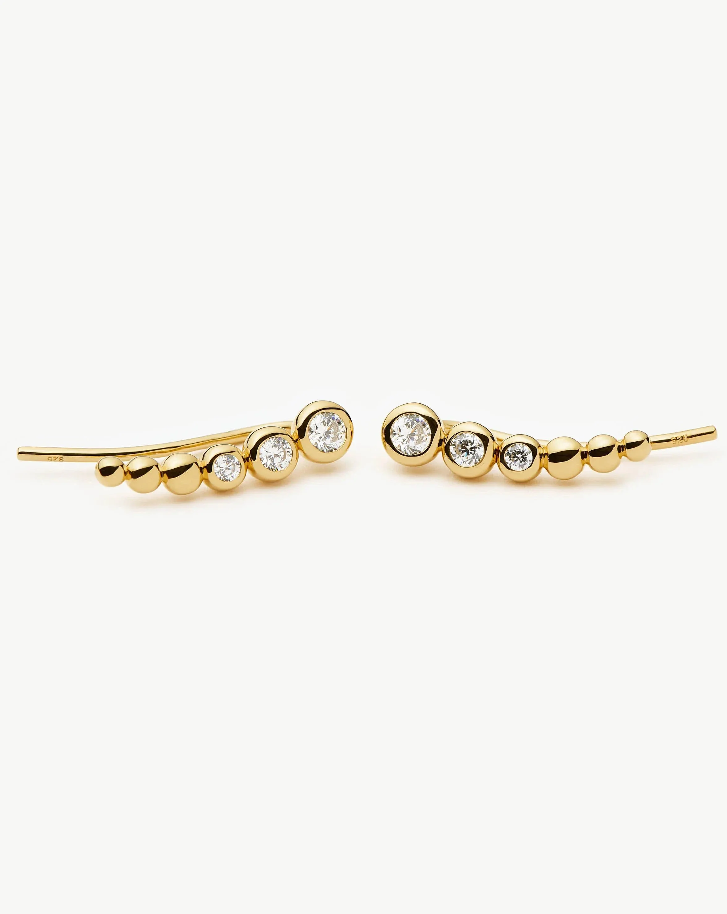 Tennis Climber Earrings | 18ct Gold Vermeil/Cubic Zirconia - Image 5