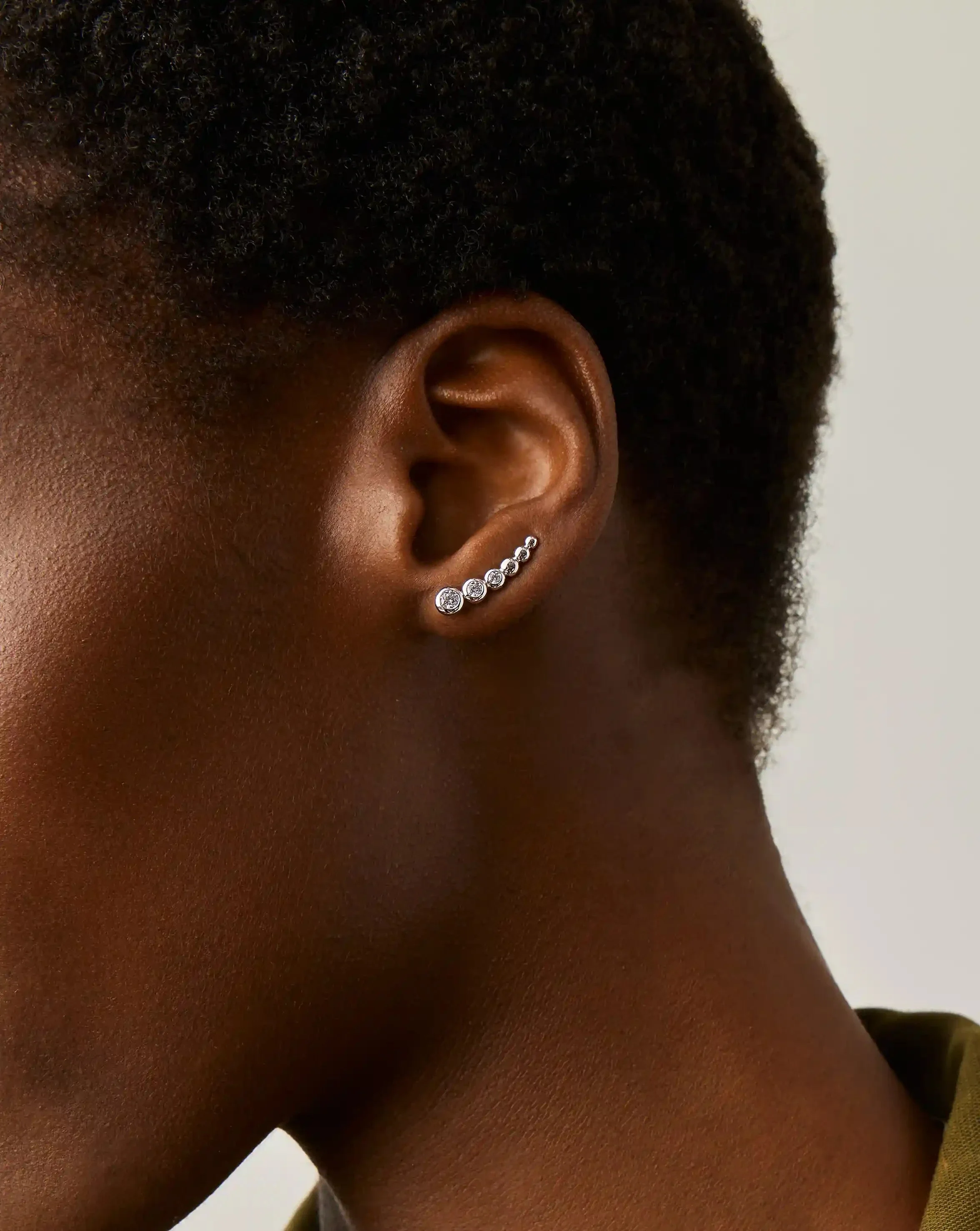 Tennis Climber Earrings | Sterling Silver/Cubic Zirconia - Image 2