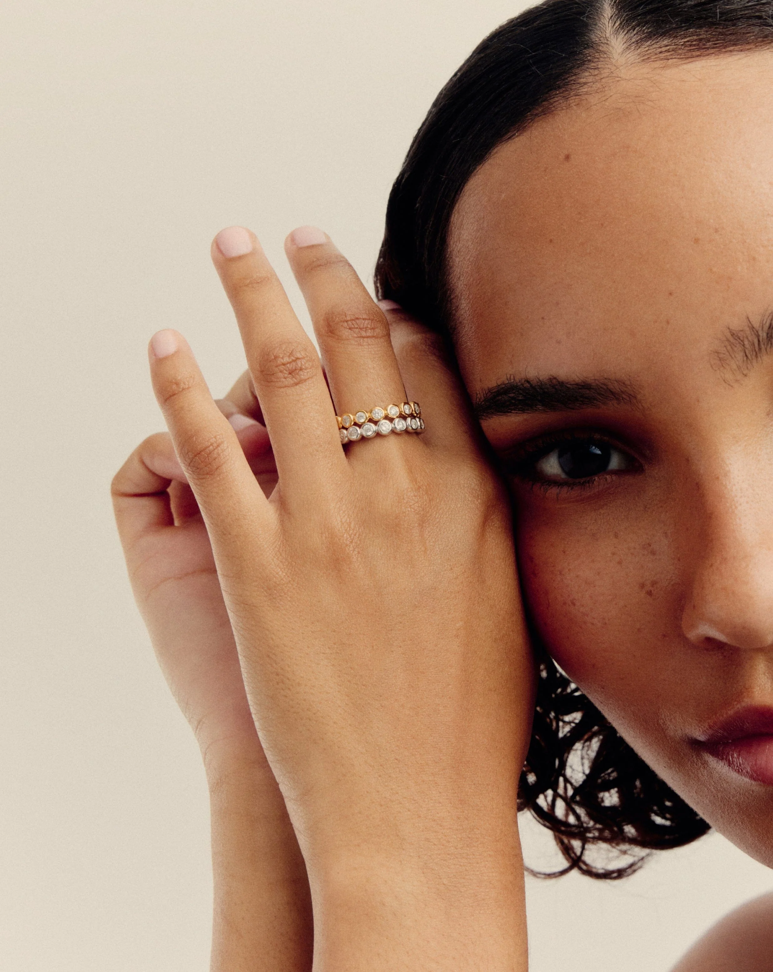 Tennis Eternity Stacking Ring | Sterling Silver/Cubic Zirconia - Image 3