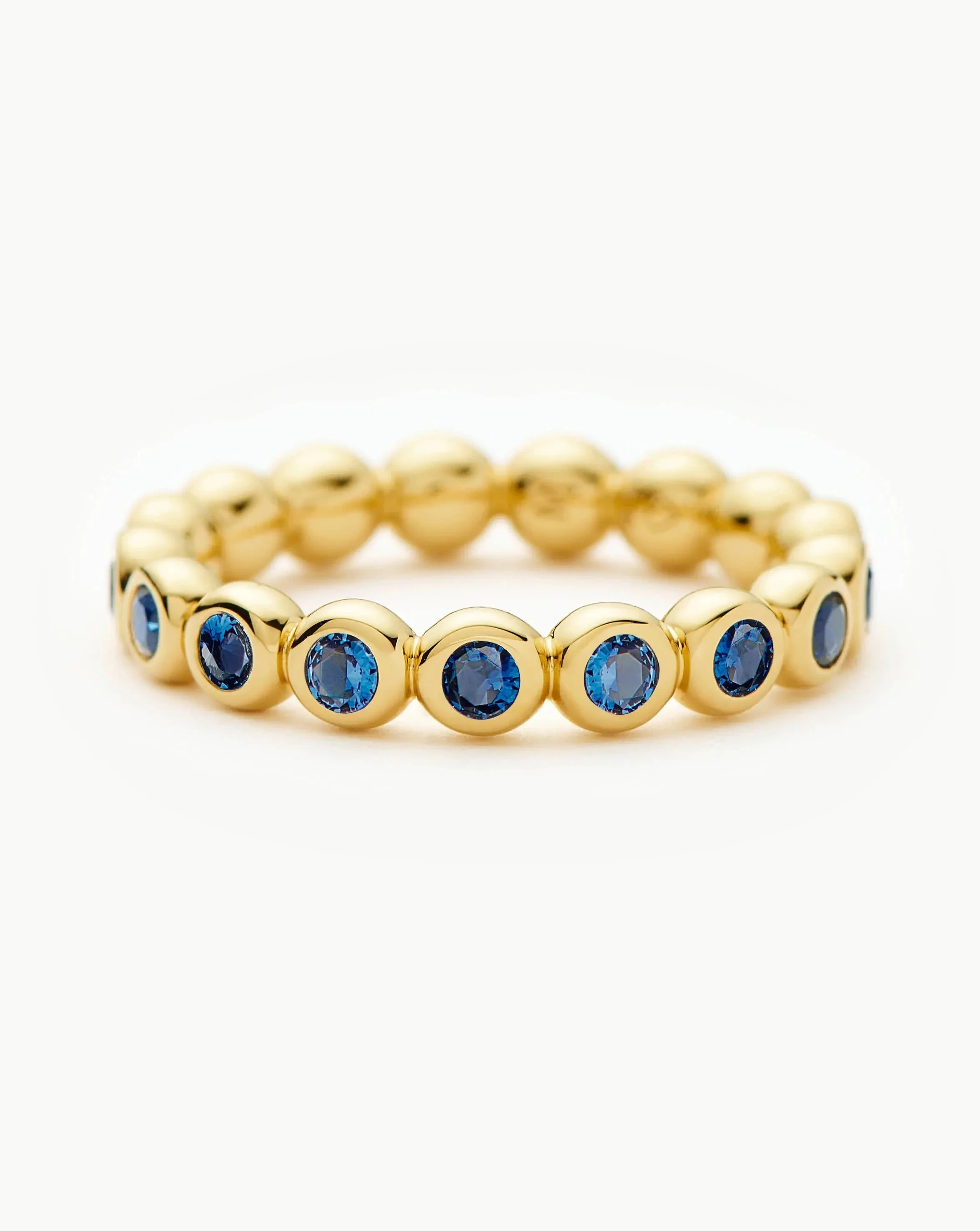 Tennis Eternity Stacking Ring | 18ct Gold Vermeil/Sapphire Blue Nano-crystal - Image 4