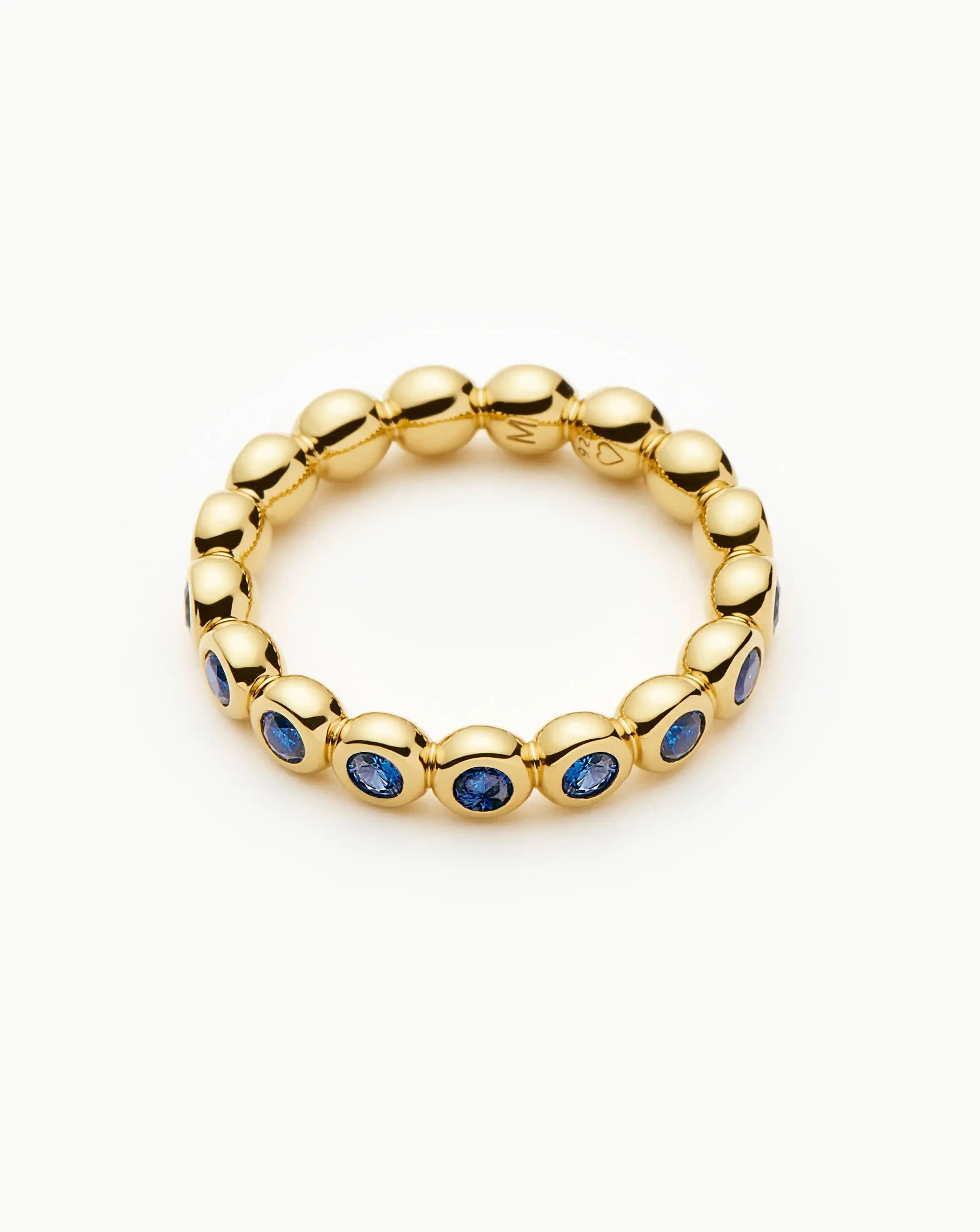 Tennis Eternity Stacking Ring | 18ct Gold Vermeil/Sapphire Blue Nano-crystal - Image 5