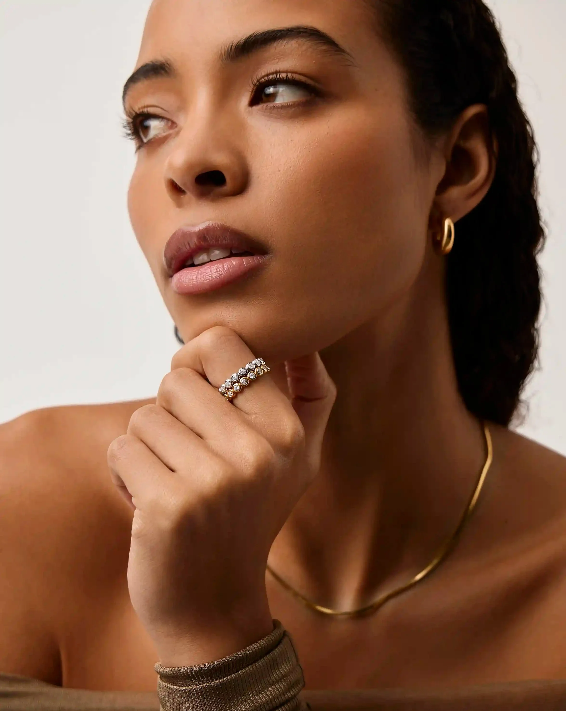 Tennis Eternity Stacking Ring Set | 18ct Gold Vermeil/Sterling Silver/Cubic Zirconia - Image 3