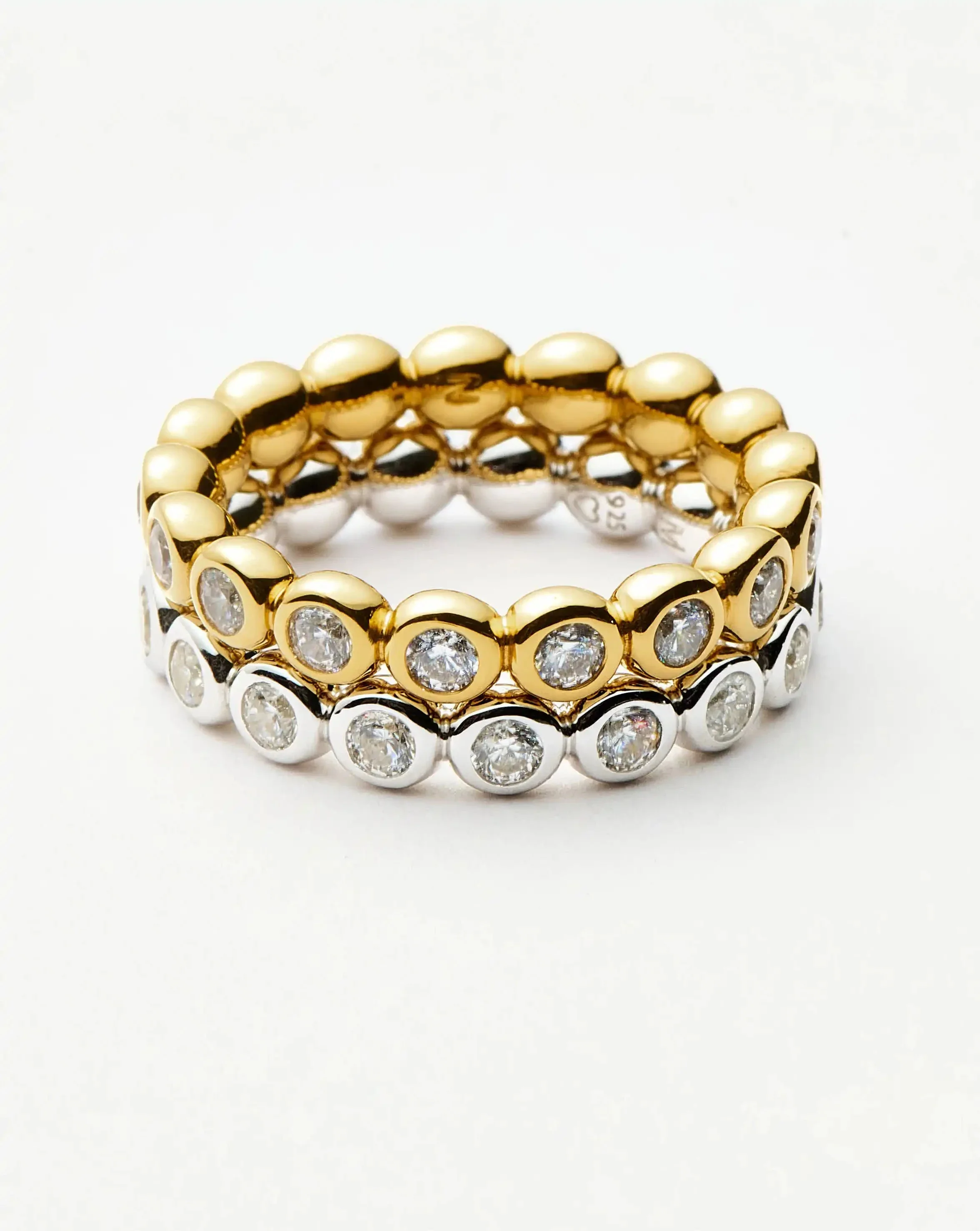 Tennis Eternity Stacking Ring Set | 18ct Gold Vermeil/Sterling Silver/Cubic Zirconia - Image 4