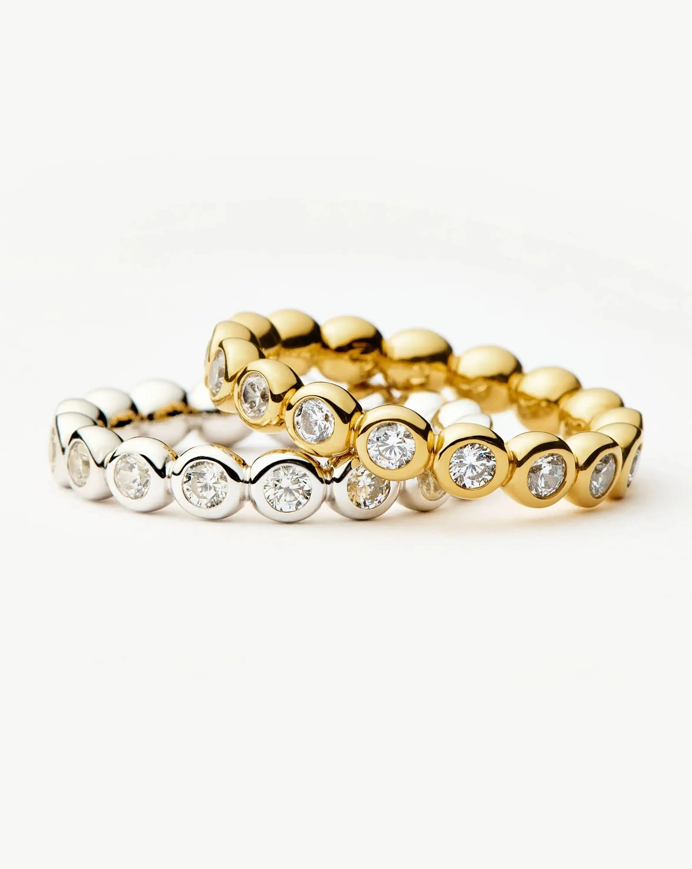Tennis Eternity Stacking Ring Set | 18ct Gold Vermeil/Sterling Silver/Cubic Zirconia - Image 5