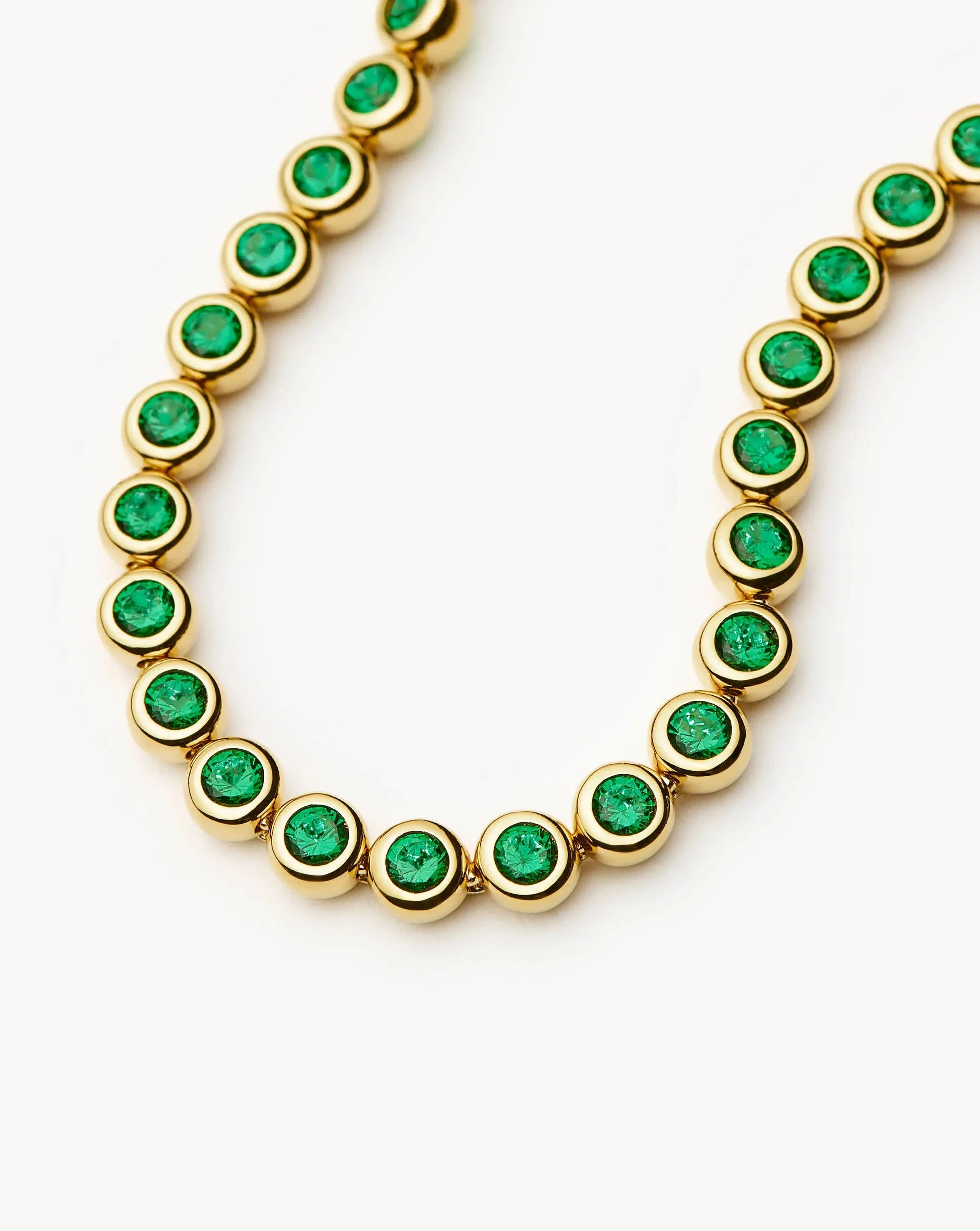 Tennis Round Bracelet | 18ct Gold Vermeil/Emerald Green Nano-crystal - Image 4