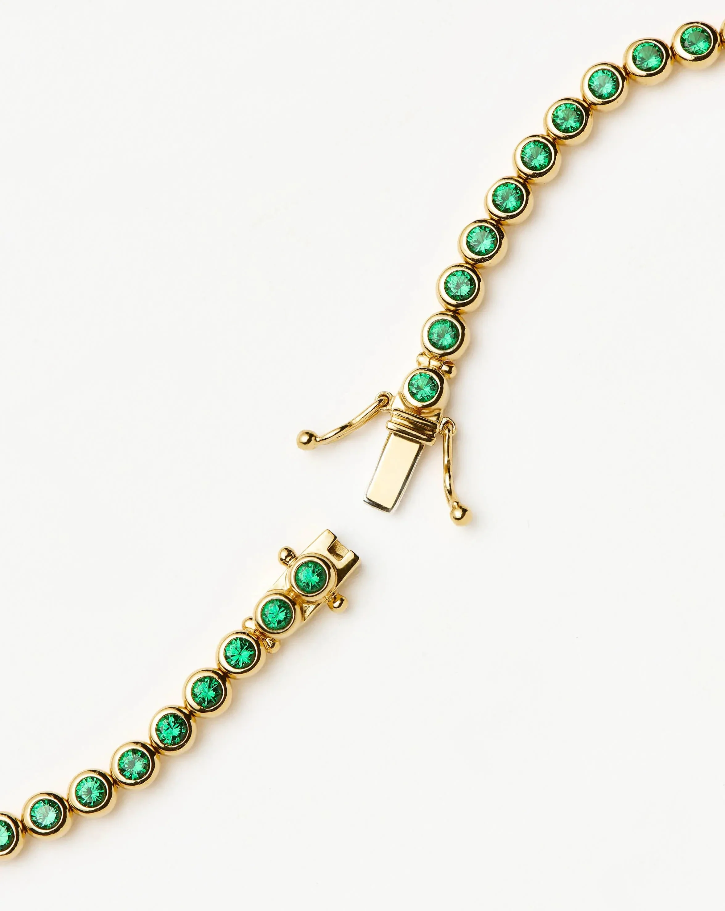 Tennis Round Bracelet | 18ct Gold Vermeil/Emerald Green Nano-crystal - Image 6