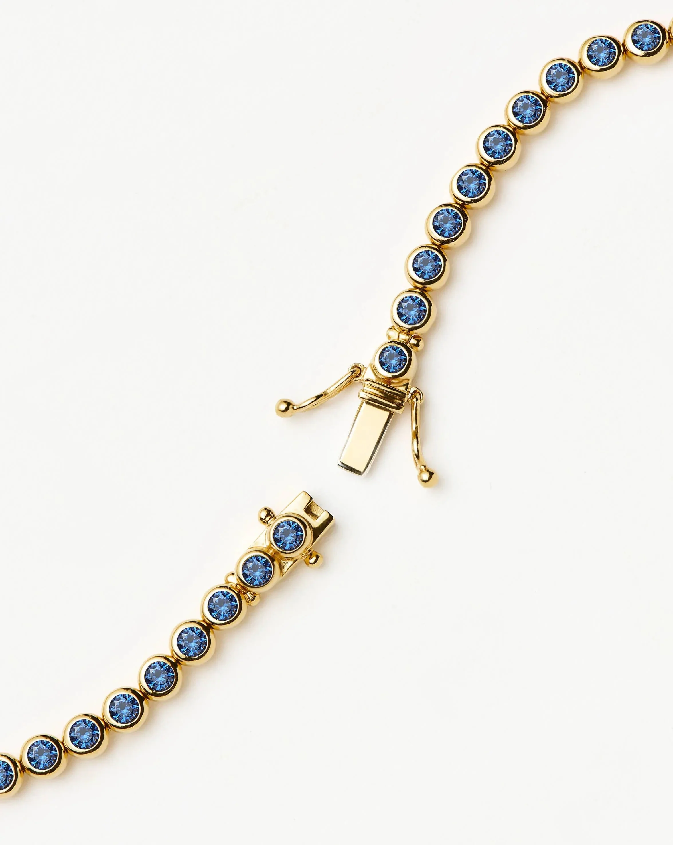Tennis Round Bracelet | 18ct Gold Vermeil/Sapphire Blue Nano-crystal - Image 5