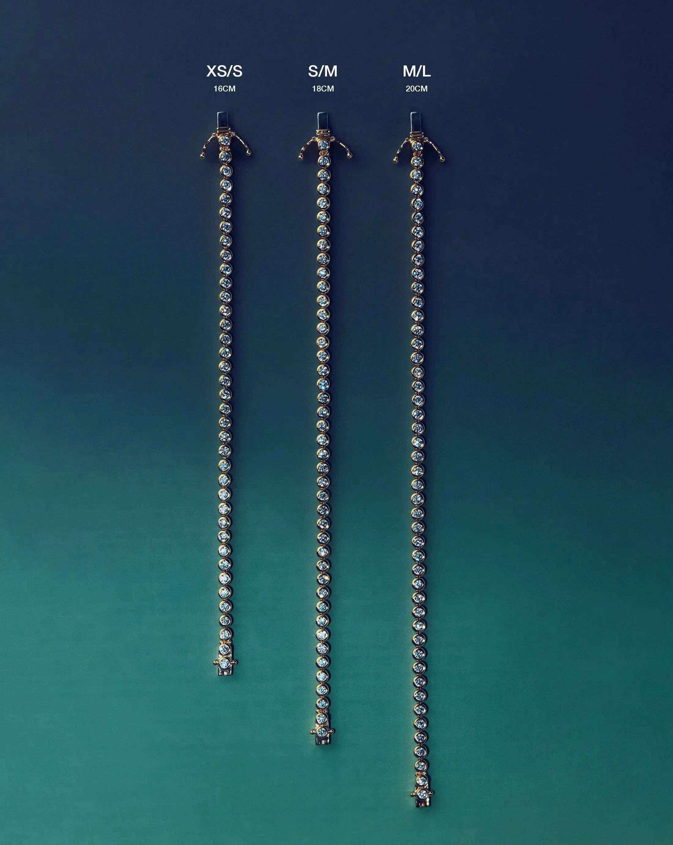 Tennis Round Bracelet | 18ct Gold Vermeil/Sapphire Blue Nano-crystal - Image 7