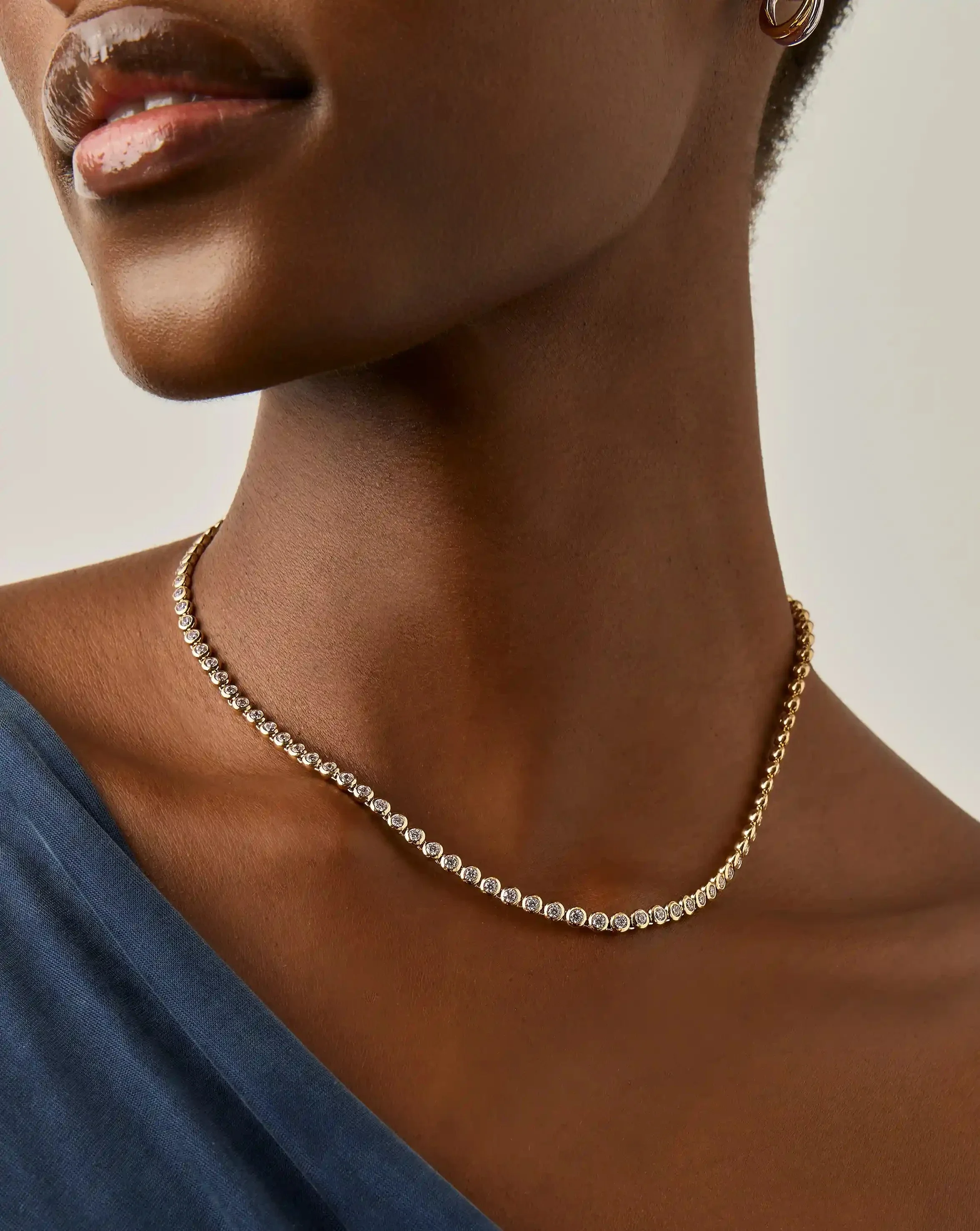 Tennis Round Necklace | 18ct Gold Plated/Cubic Zirconia - Image 2