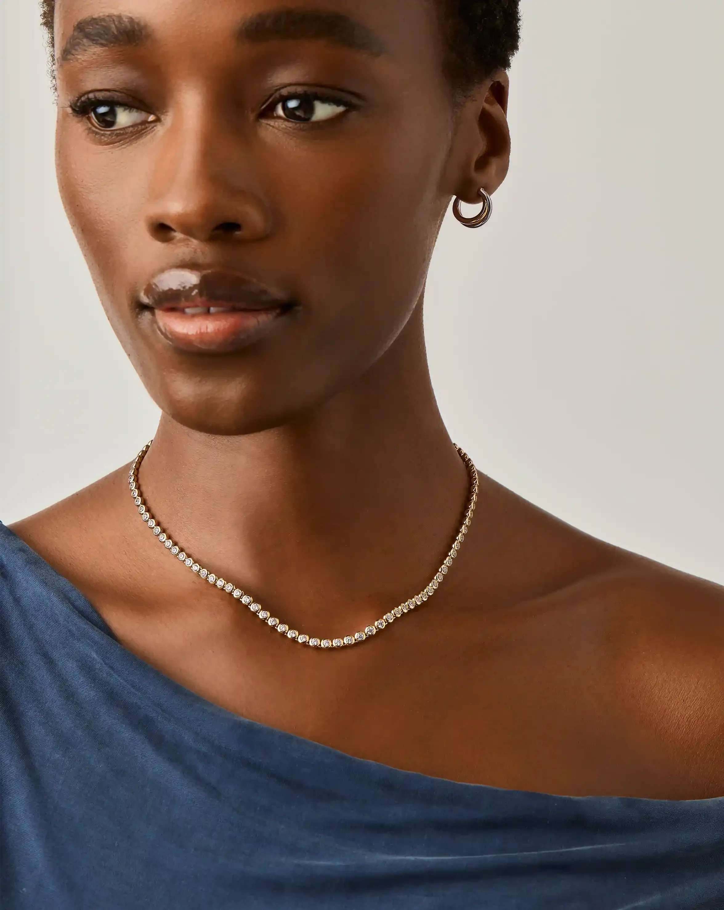 Tennis Round Necklace | 18ct Gold Plated/Cubic Zirconia - Image 3