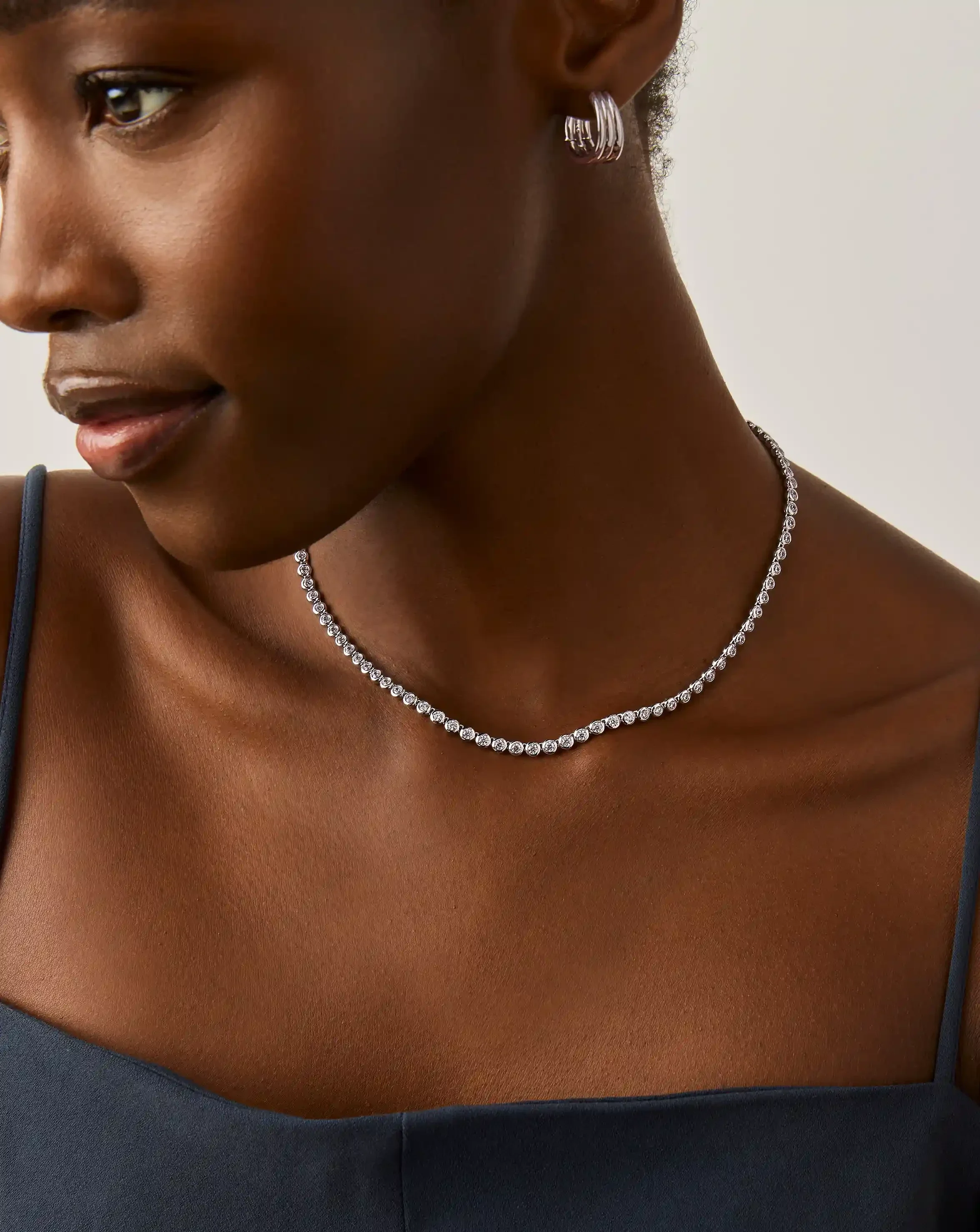 Tennis Round Necklace | Silver Plated/Cubic Zirconia - Image 6