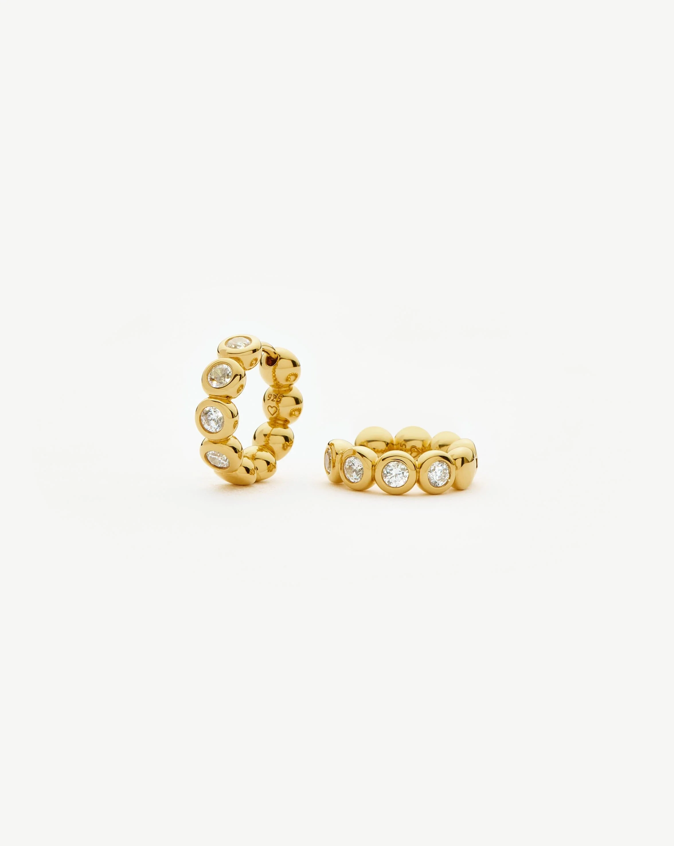 Tennis Small Hoop Earrings | 18ct Gold Vermeil Cubic Zirconia - Image 5