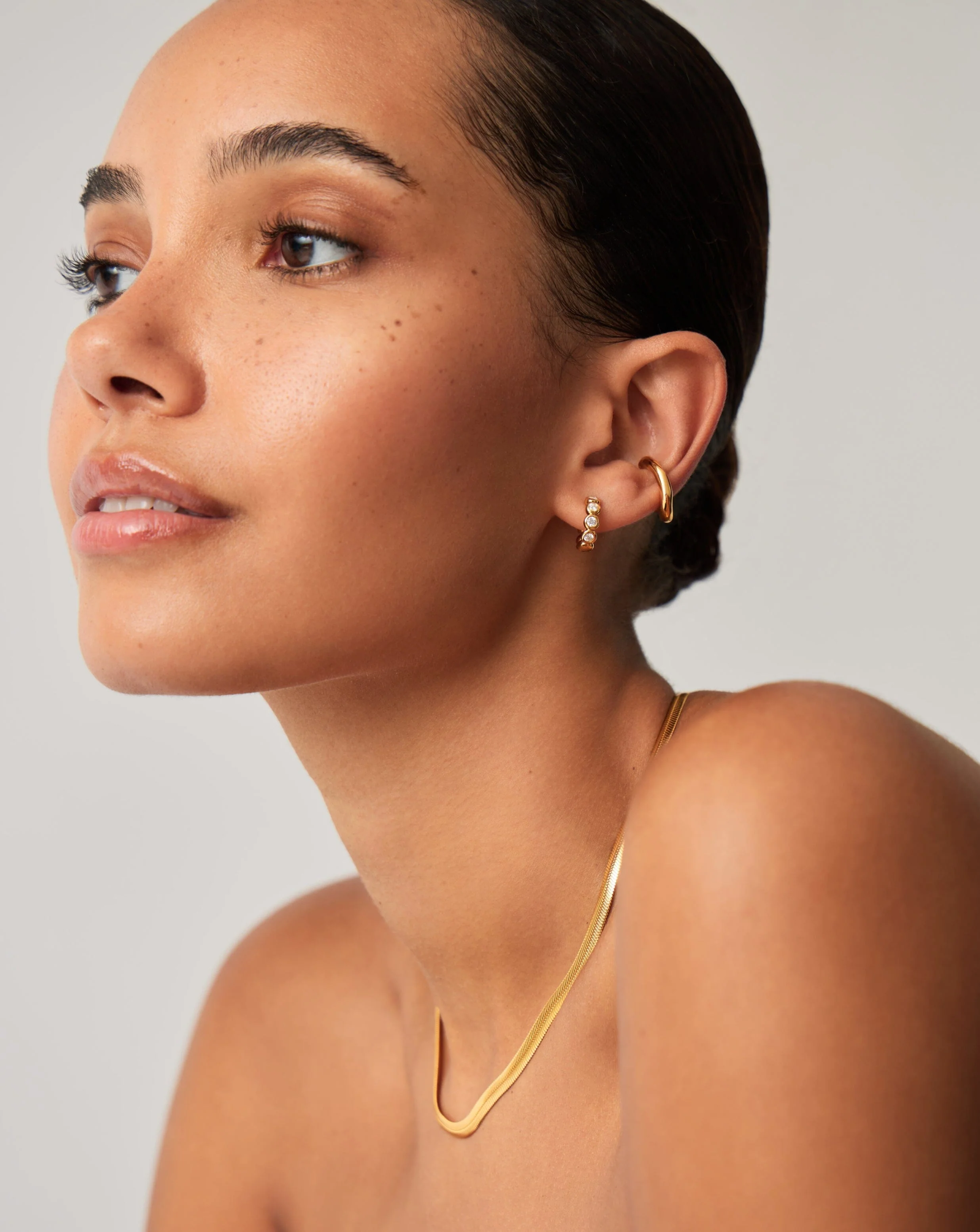 Tennis Small Hoop Earrings | 18ct Gold Vermeil Cubic Zirconia - Image 6