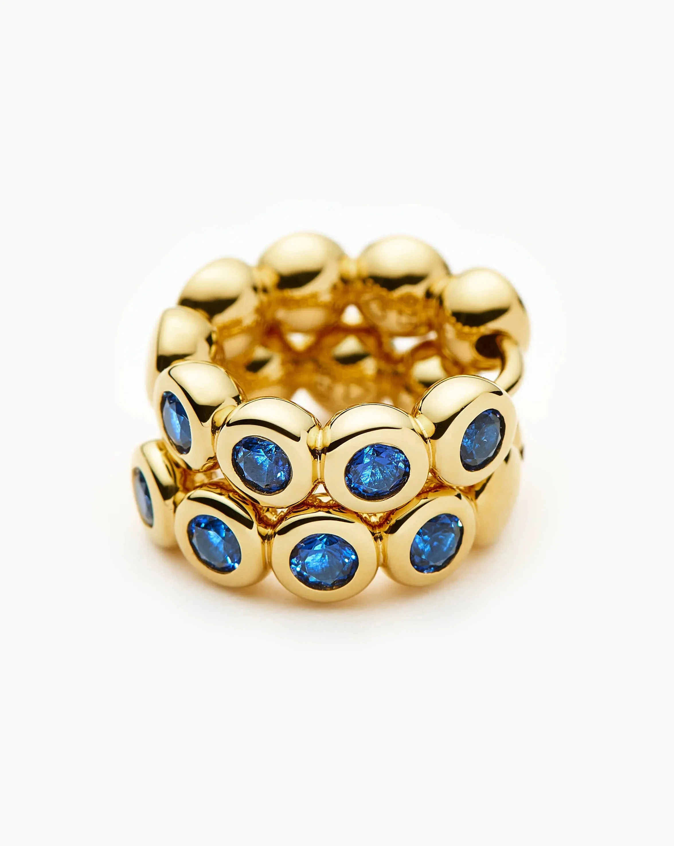 Tennis Small Hoop Earrings | 18ct Gold Vermeil/Sapphire Blue Nano-crystal - Image 5