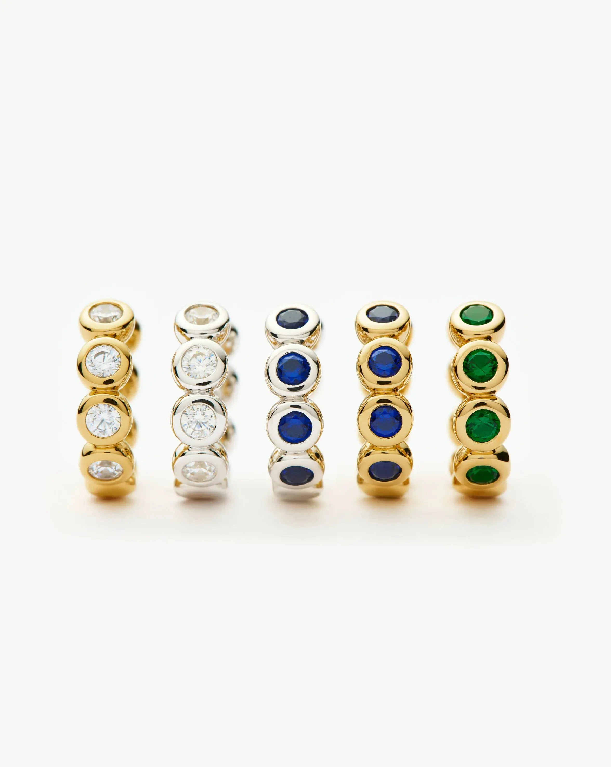 Tennis Small Hoop Earrings | 18ct Gold Vermeil/Sapphire Blue Nano-crystal - Image 8